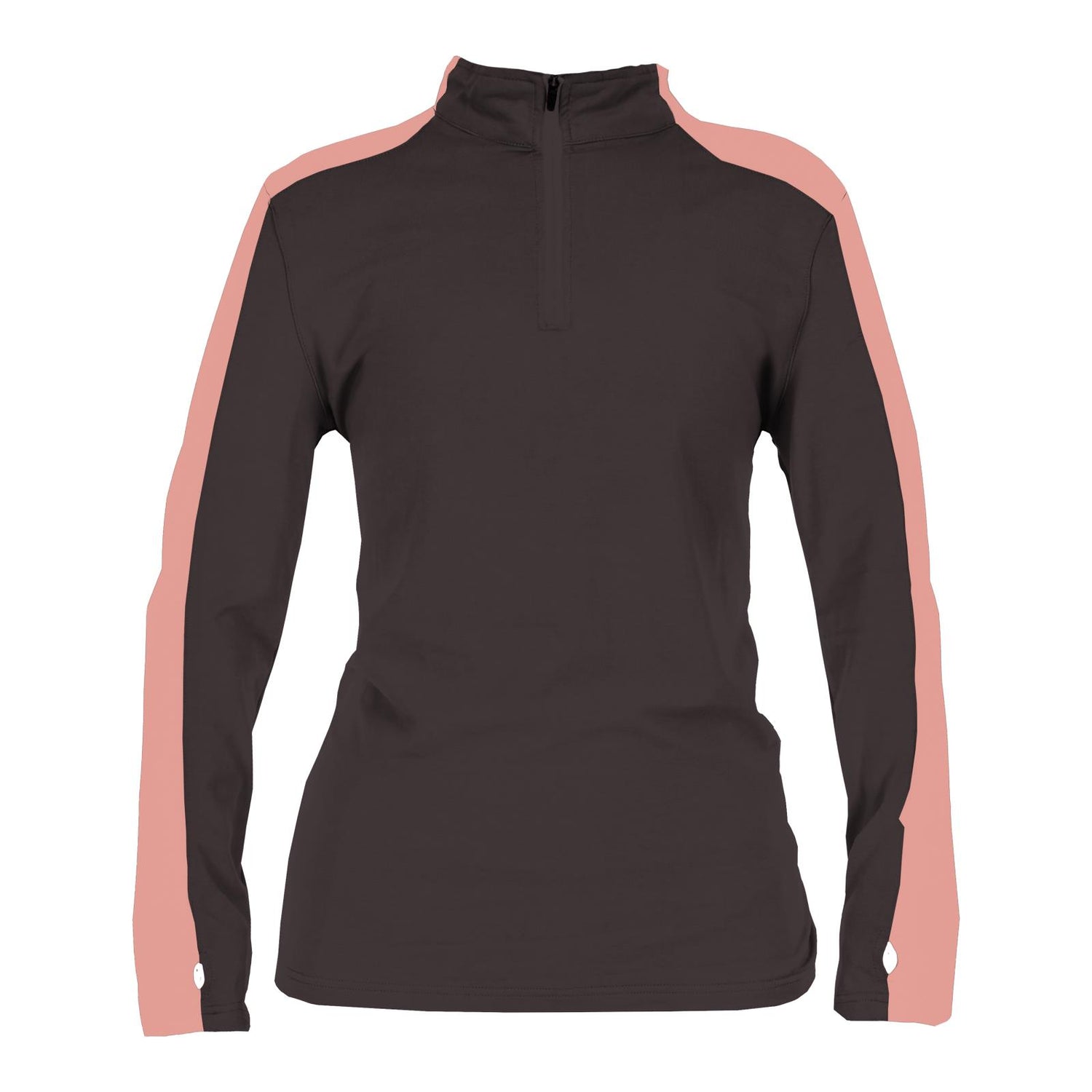 Women's Long Sleeve Luxe Sport Tee with Thumbhole in Midnight with Blush