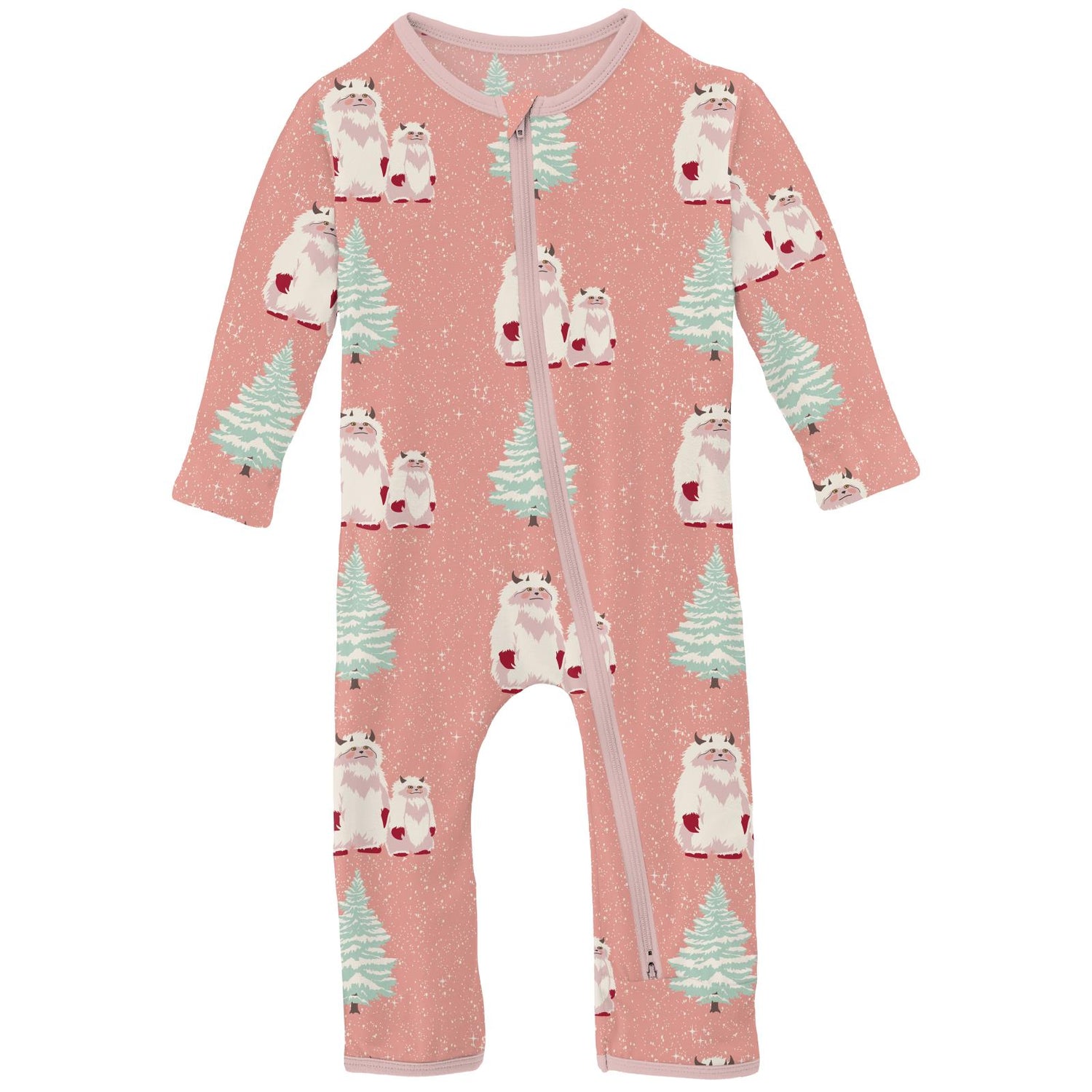 Print Coverall with 2 Way Zipper in Blush Yeti