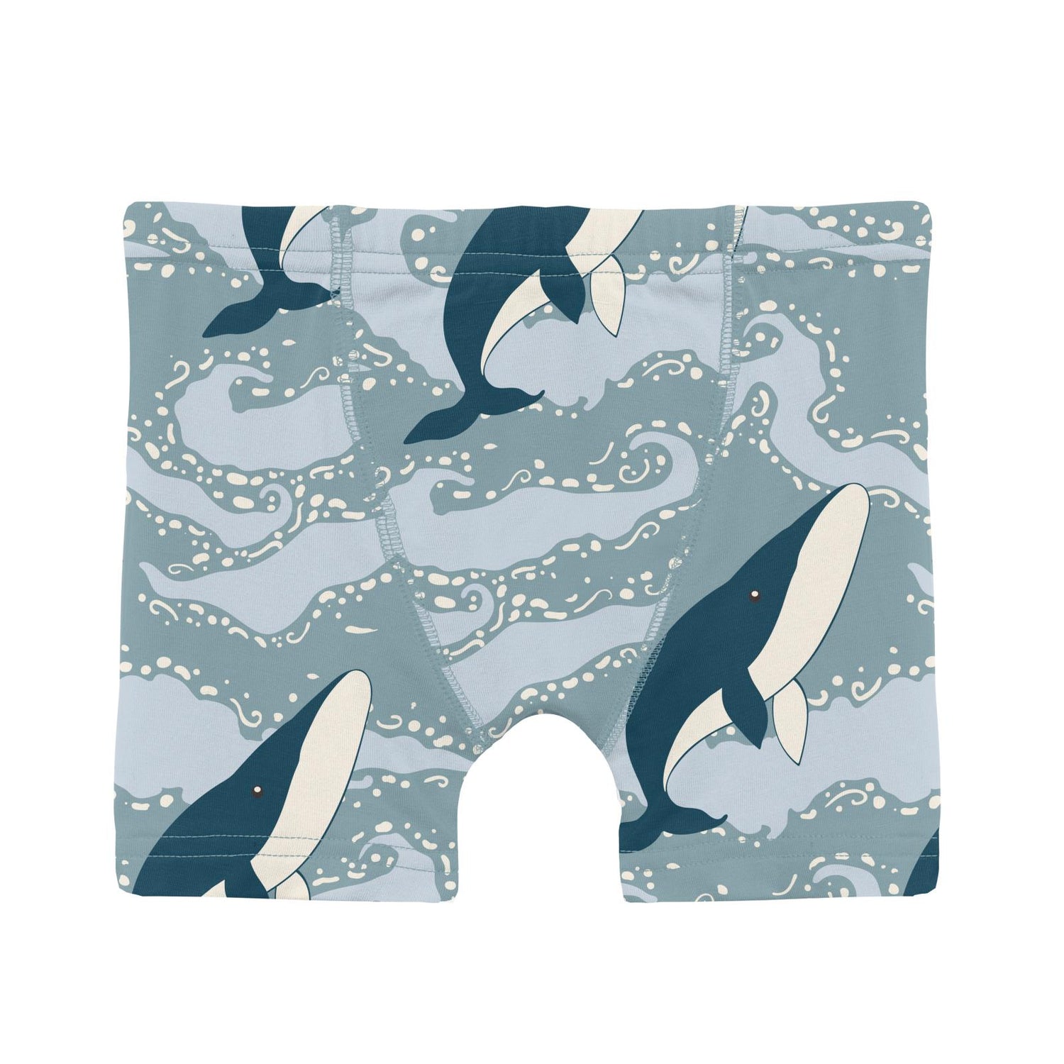 Print Boxer Brief Set of 3 in Stormy Sea Splashing Whales, Peacock & Natural Boat Rope