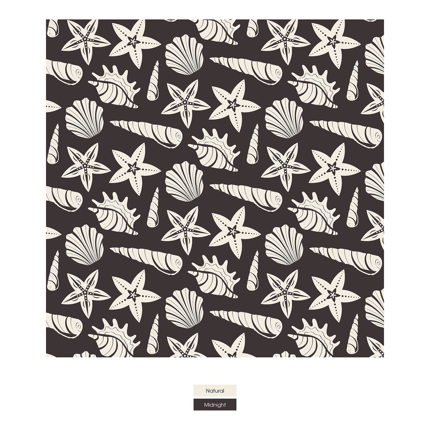 Print Convertible Sleeper with Zipper in Midnight Shells & Starfish