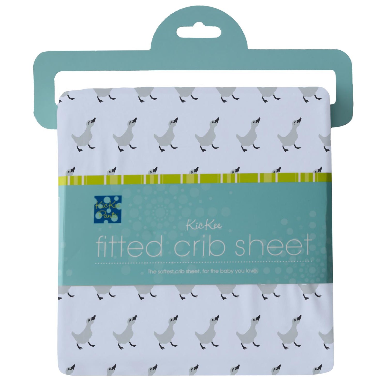 Print Grow with me Crib to Twin Fitted Sheet in Dew Ugly Duckling