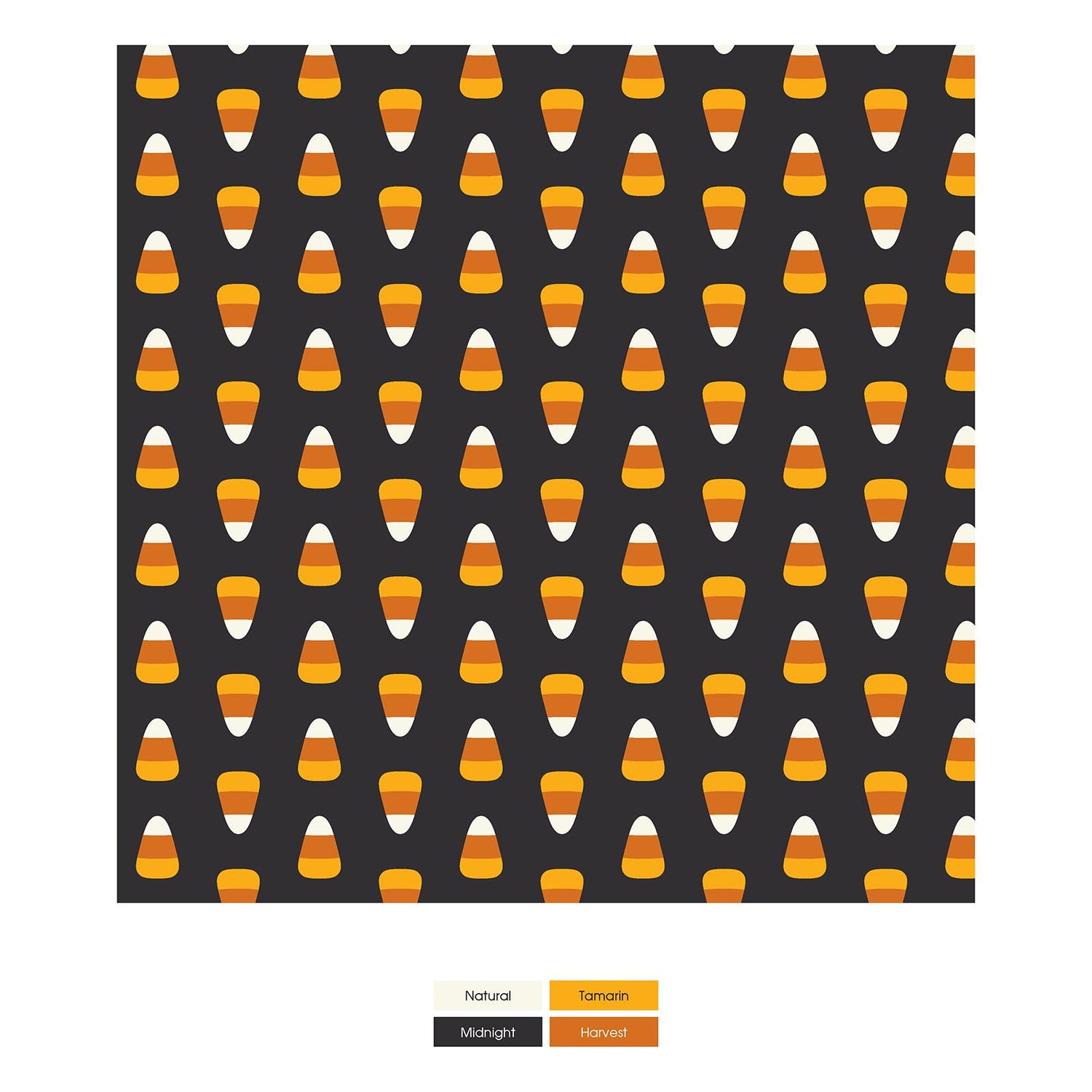 Print Footie with Zipper in Midnight Candy Corn