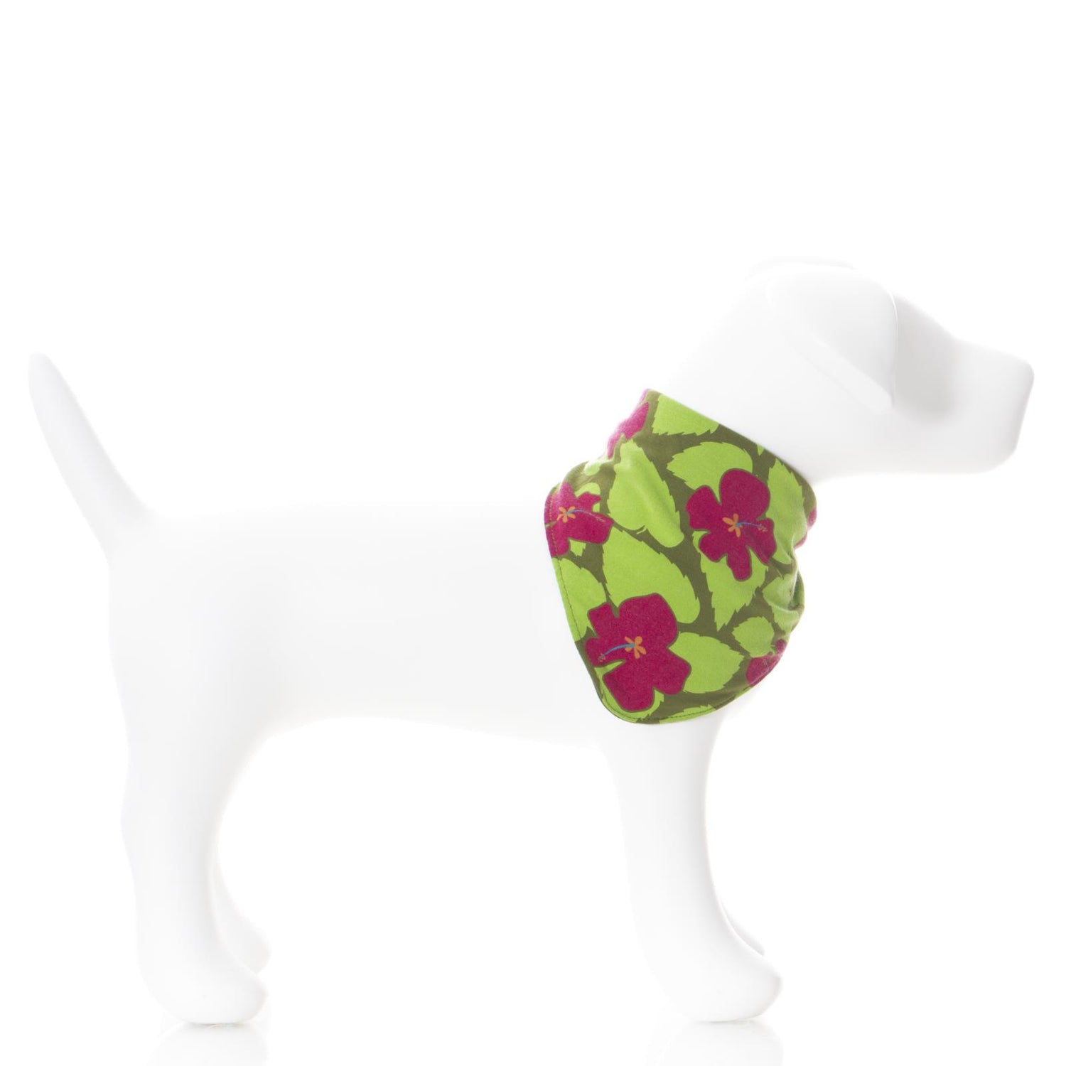 Print Dog Bandana in Pesto Hibiscus