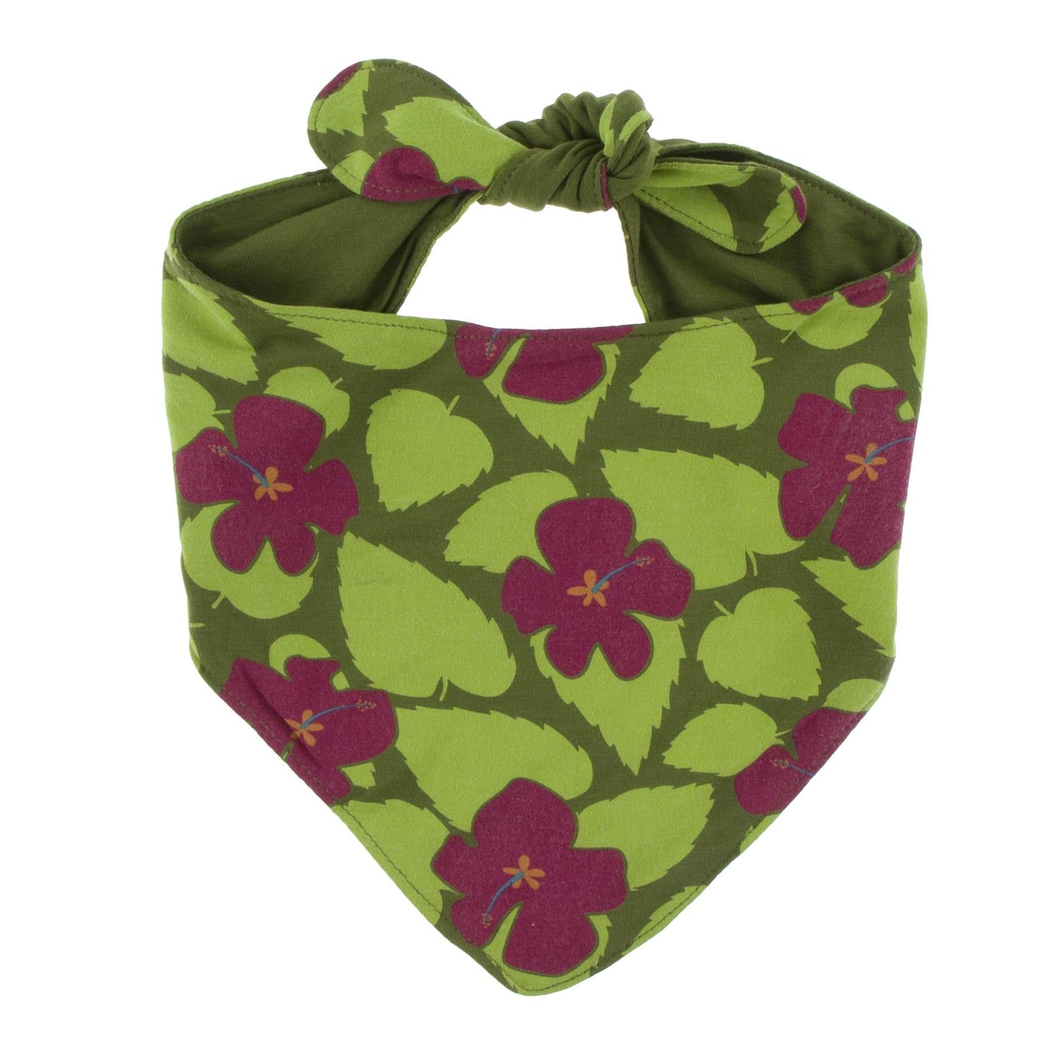 Print Dog Bandana in Pesto Hibiscus