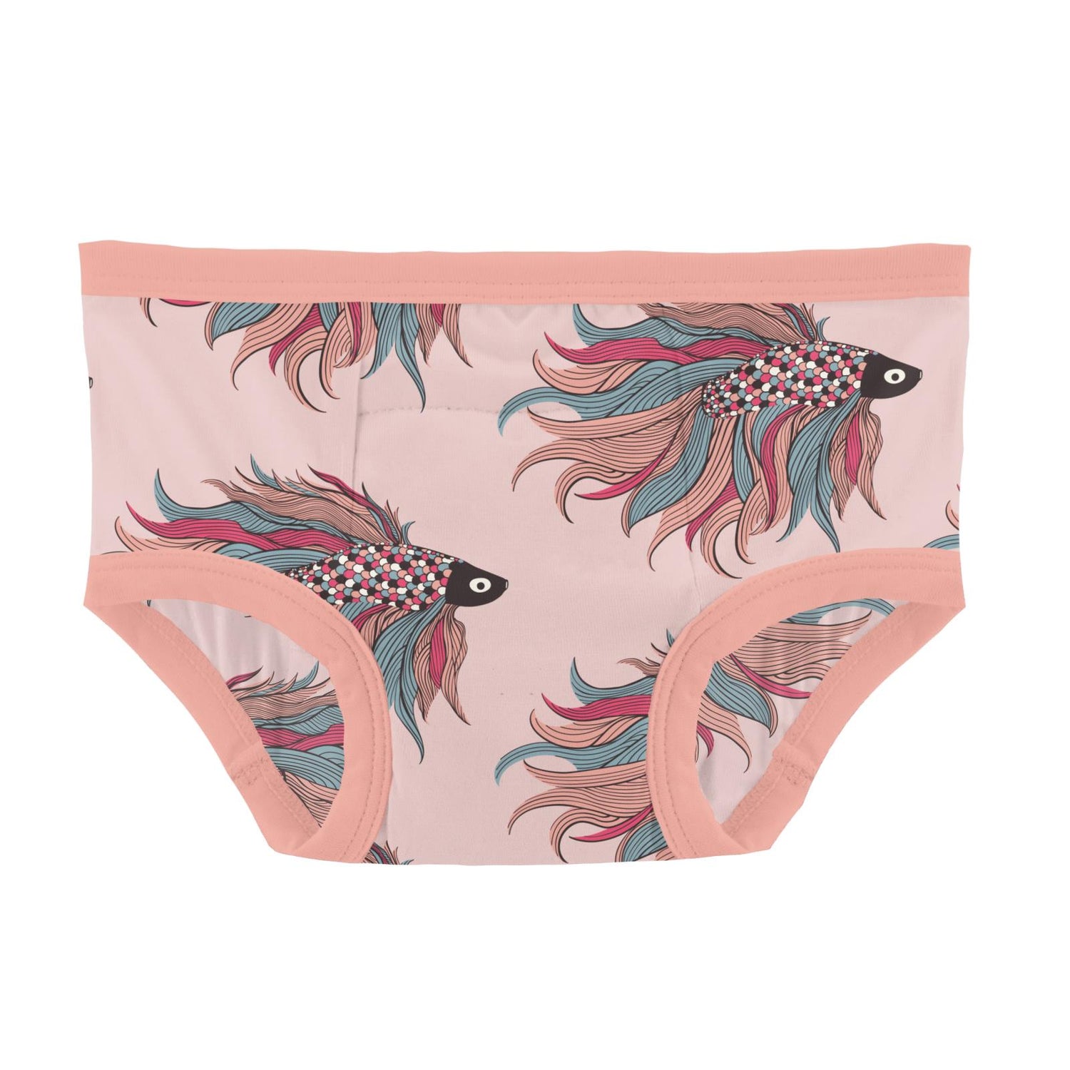 Print Training Pants in Baby Rose Rainbow Fish