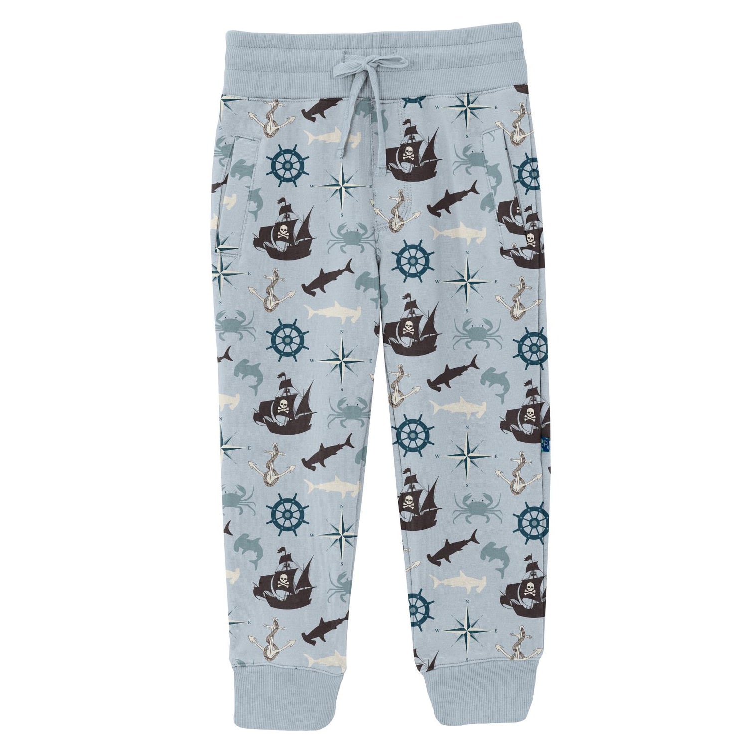 Print Fleece Joggers in Illusion Blue Pirate Adventure