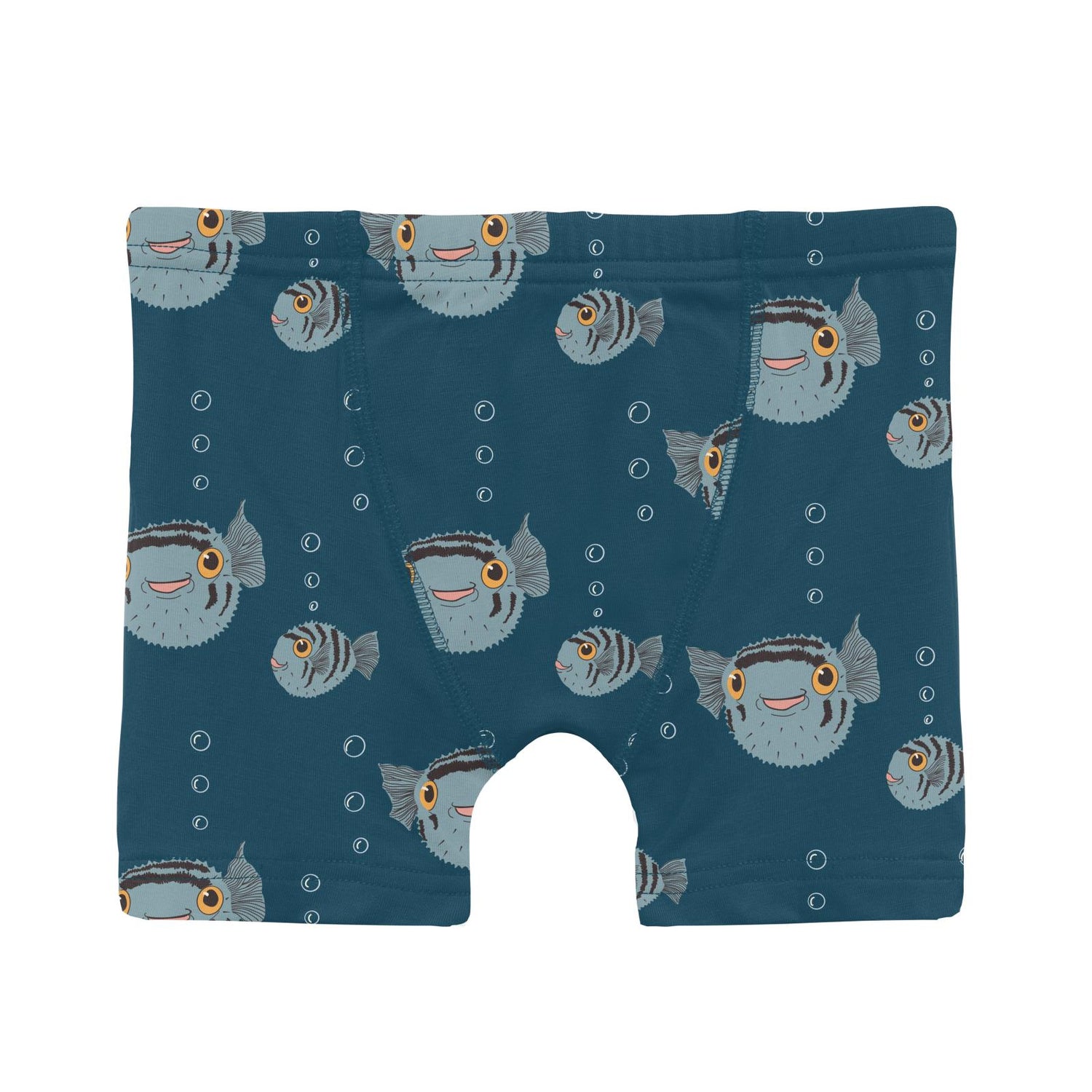 Print Boy's Boxer Brief in Peacock Puffer Family