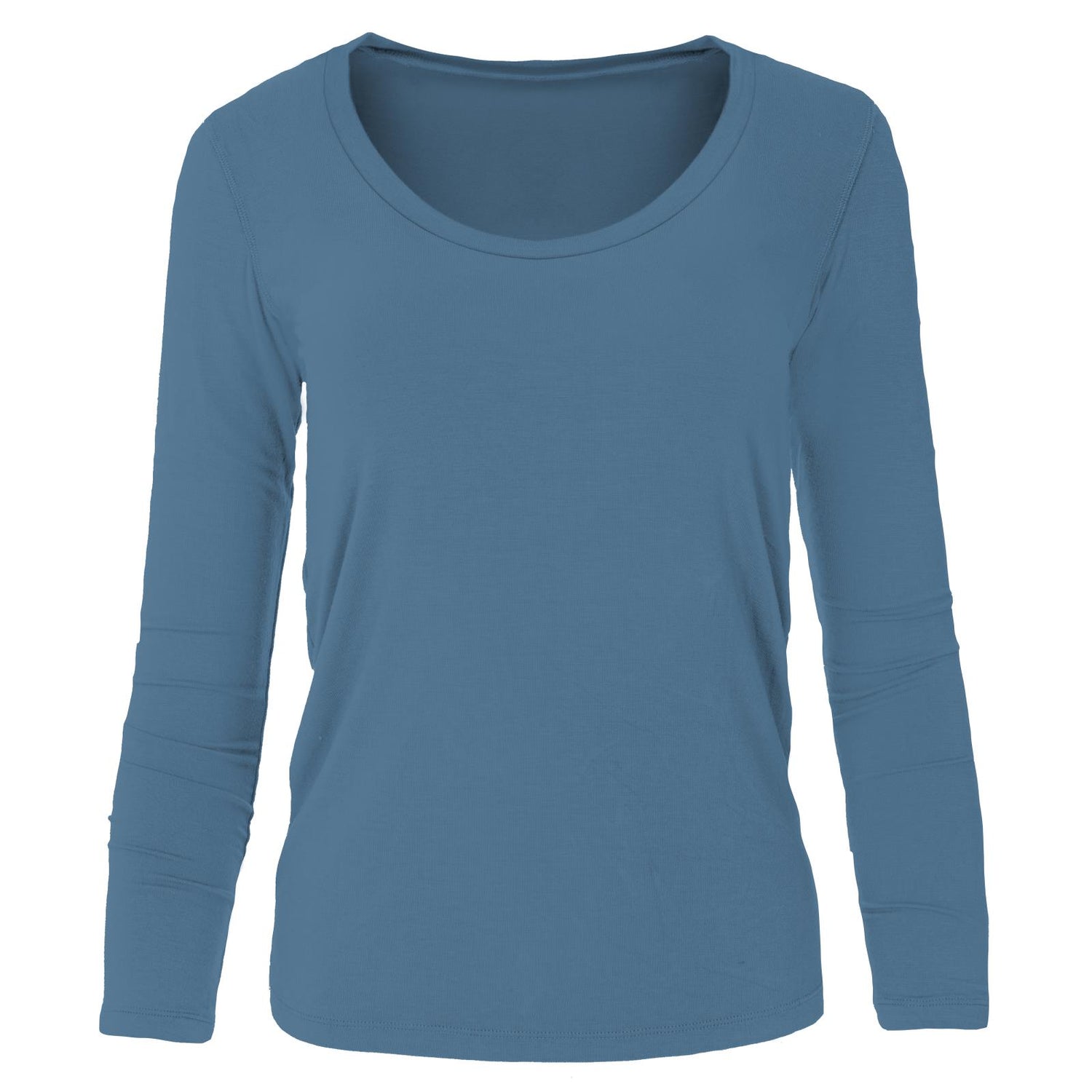 Women's Long Sleeve Scoop Neck Tee in Parisian Blue