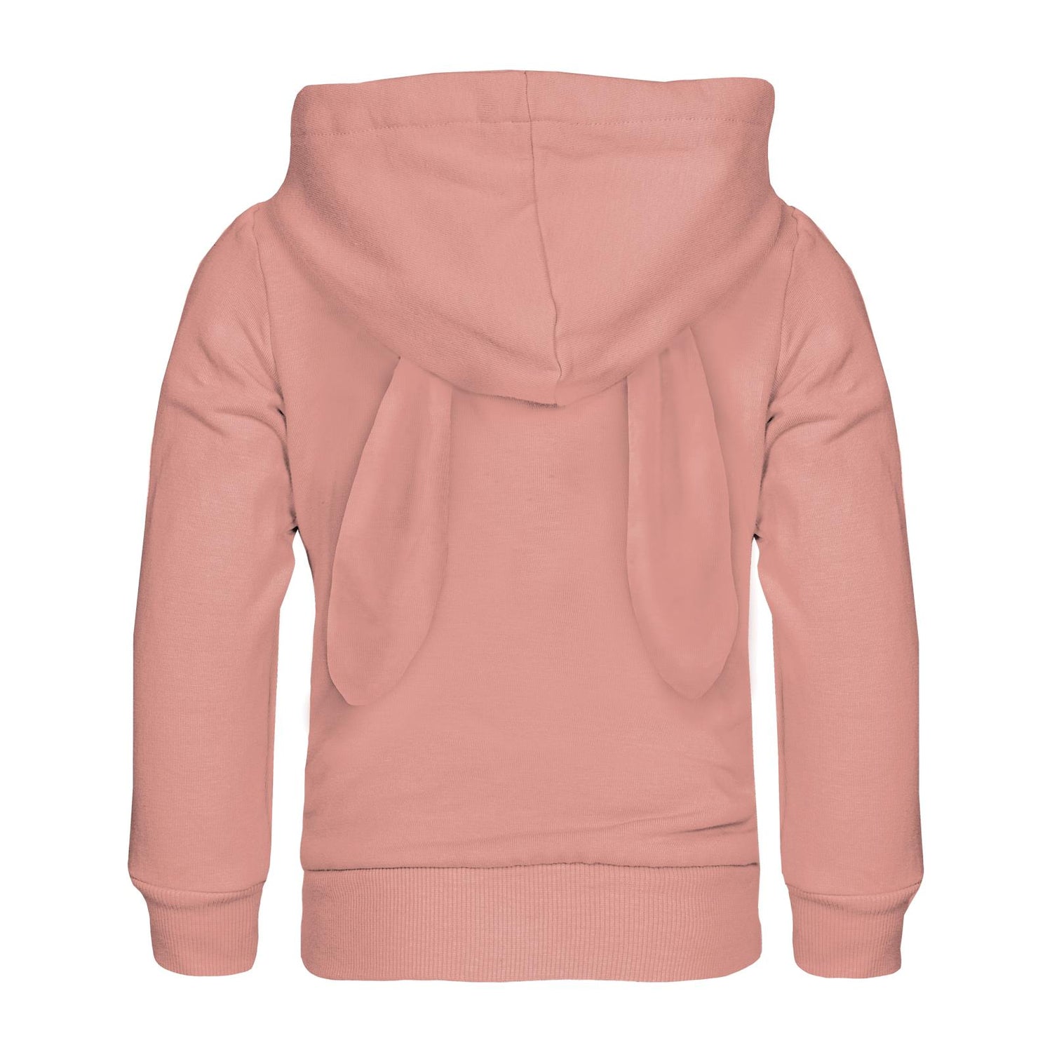 Fleece Kangaroo Pocket Pullover with Bunny Ears in Blush