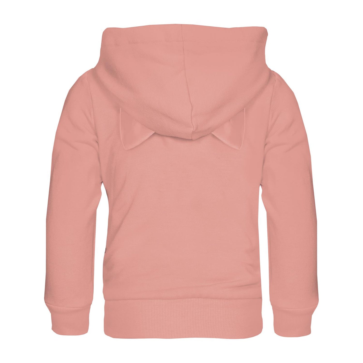 Fleece Kangaroo Pocket Pullover with Cat Ears in Blush