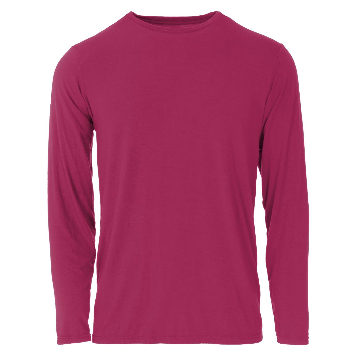 Men's Long Sleeve Crew Neck Tee in Berry