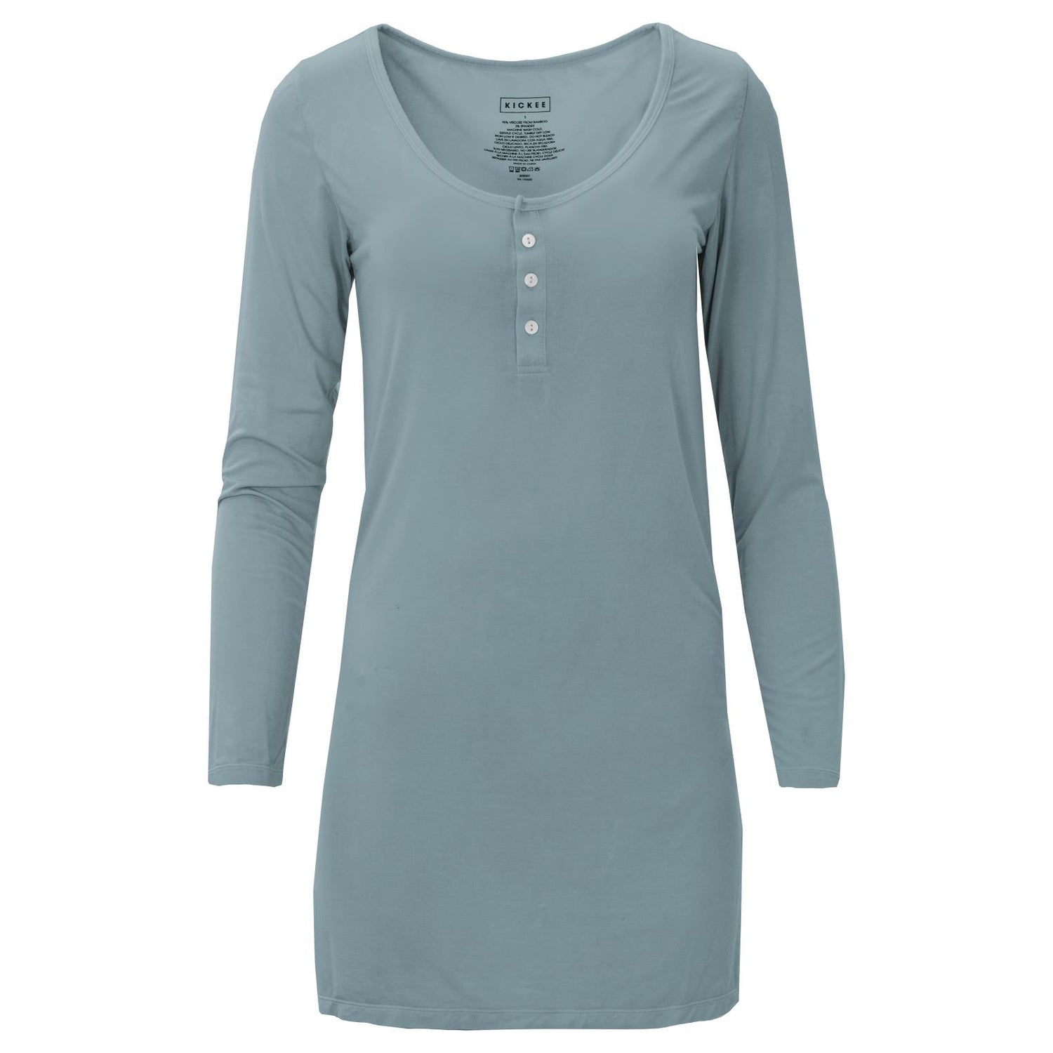 Women's Long Sleeve Nightshirt in Stormy Sea