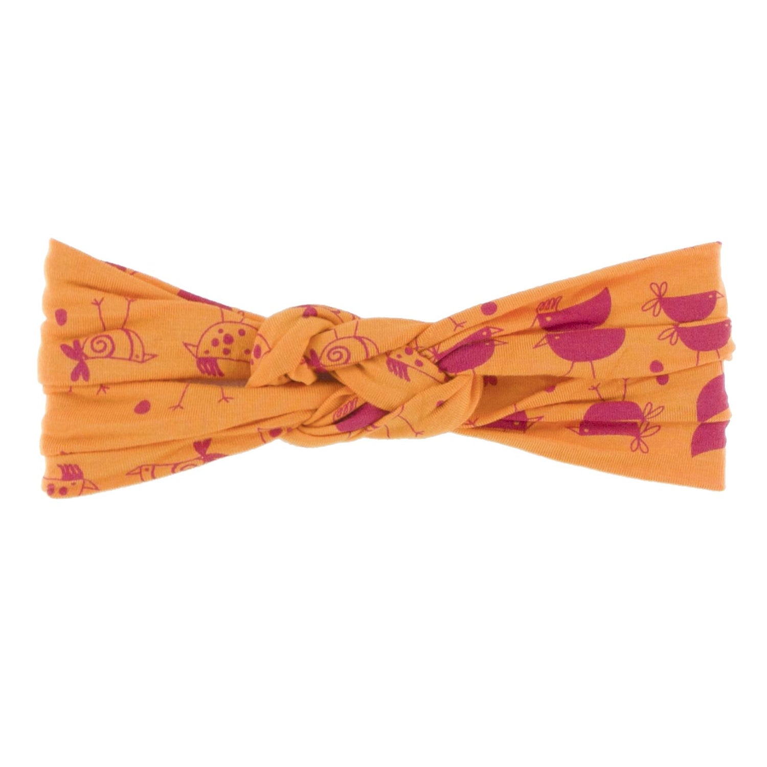 Print Knot Headband in Apricot Chickens