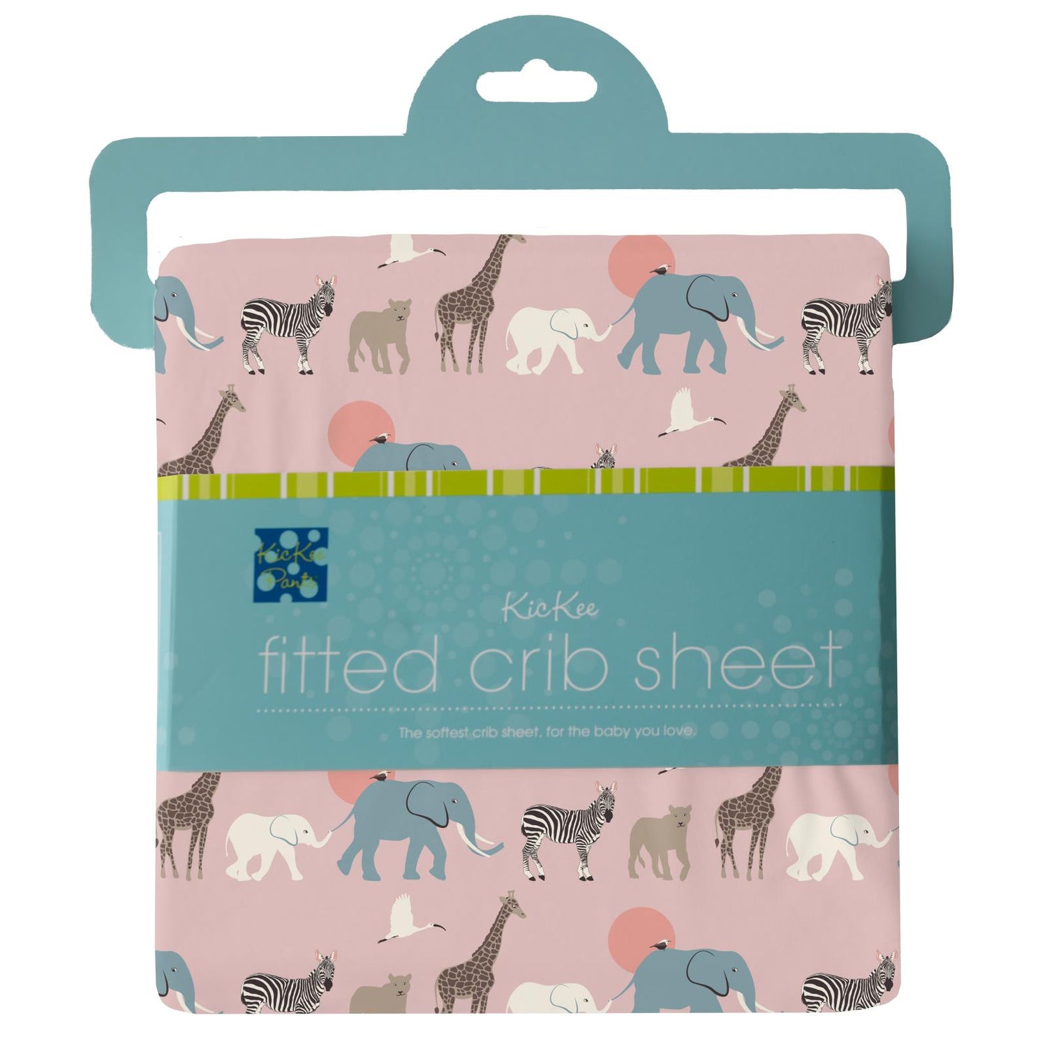 Print Grow with me Crib to Twin Fitted Sheet in Baby Rose Just So Animals