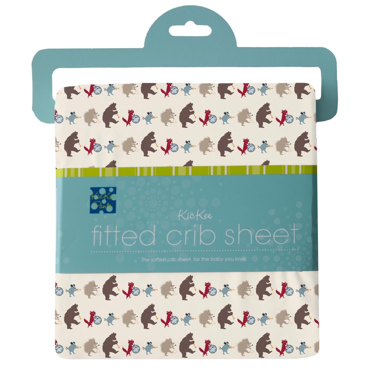 Print Grow with me Crib to Twin Fitted Sheet in Natural Marching Band