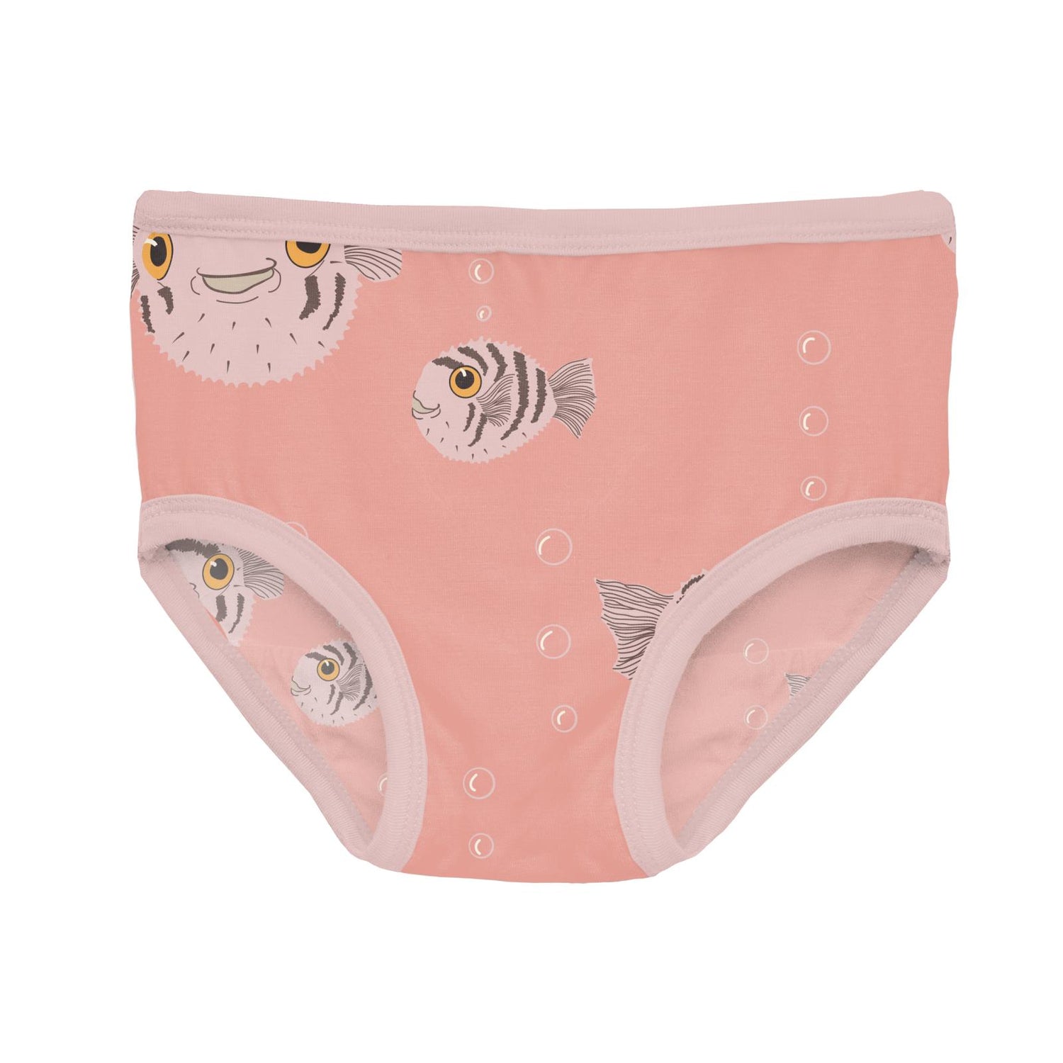 Print Girl's Underwear Set of 3 in Blush Puffer Family, Midnight & Baby Rose Rainbow Fish