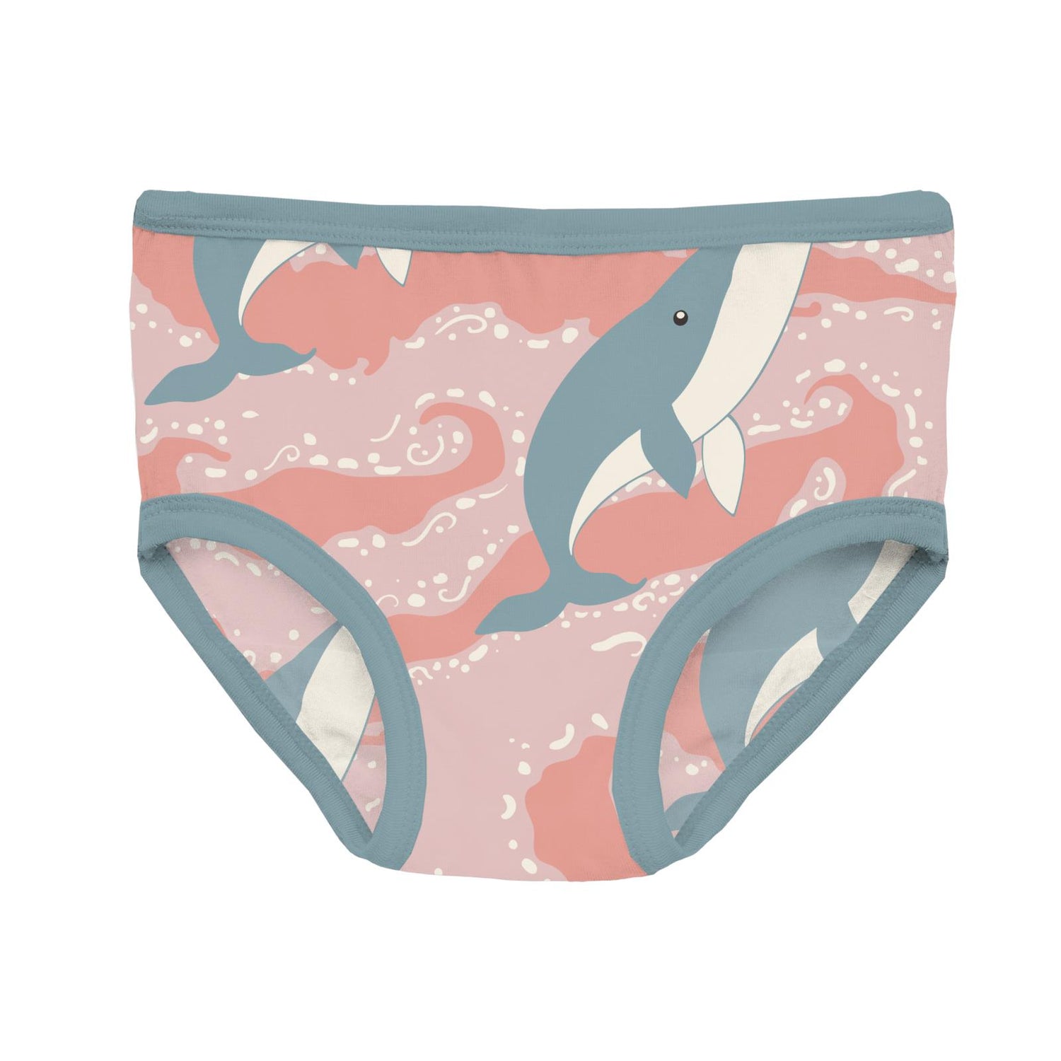 Print Girl's Underwear Set of 3 in Baby Rose Splashing Whales, Blush & Peacock Boat Rope Bows