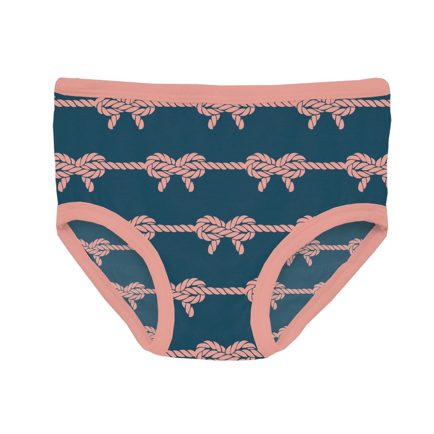 Print Girl's Underwear Set of 3 in Baby Rose Splashing Whales, Blush & Peacock Boat Rope Bows