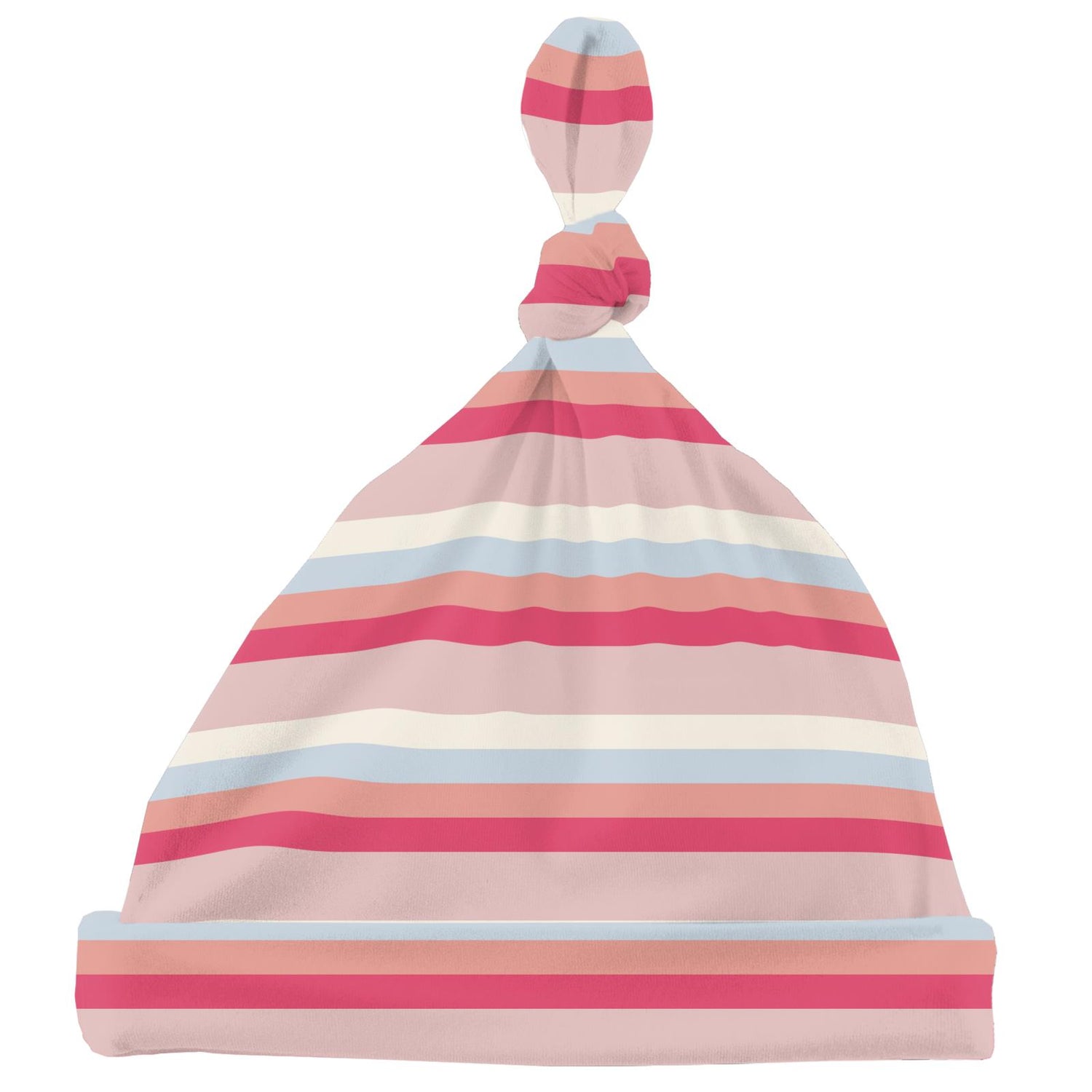 Print Knot Hat in Baby Rose Stripe