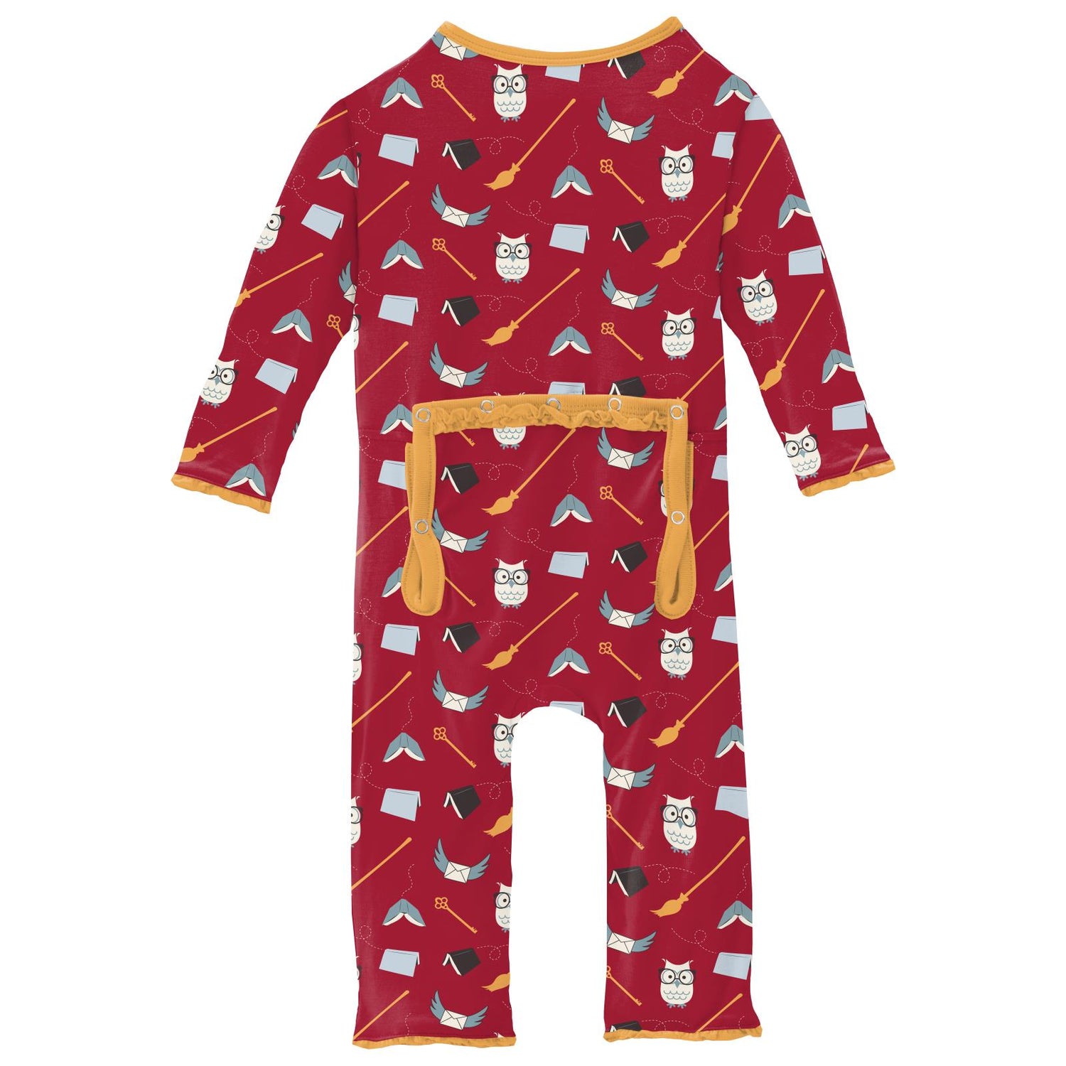 Print Muffin Ruffle Coverall with 2 Way Zipper in Crimson Magical World