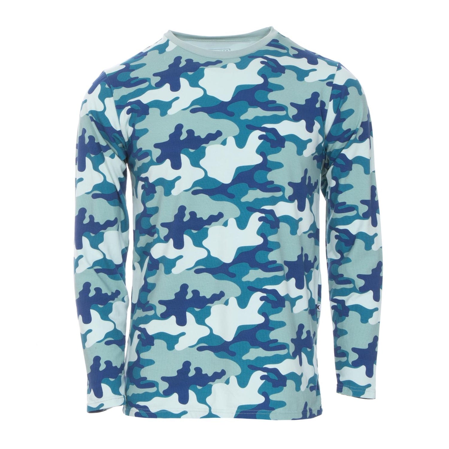 Men's Print Long Sleeve Luxe Jersey Tee in Oasis Military