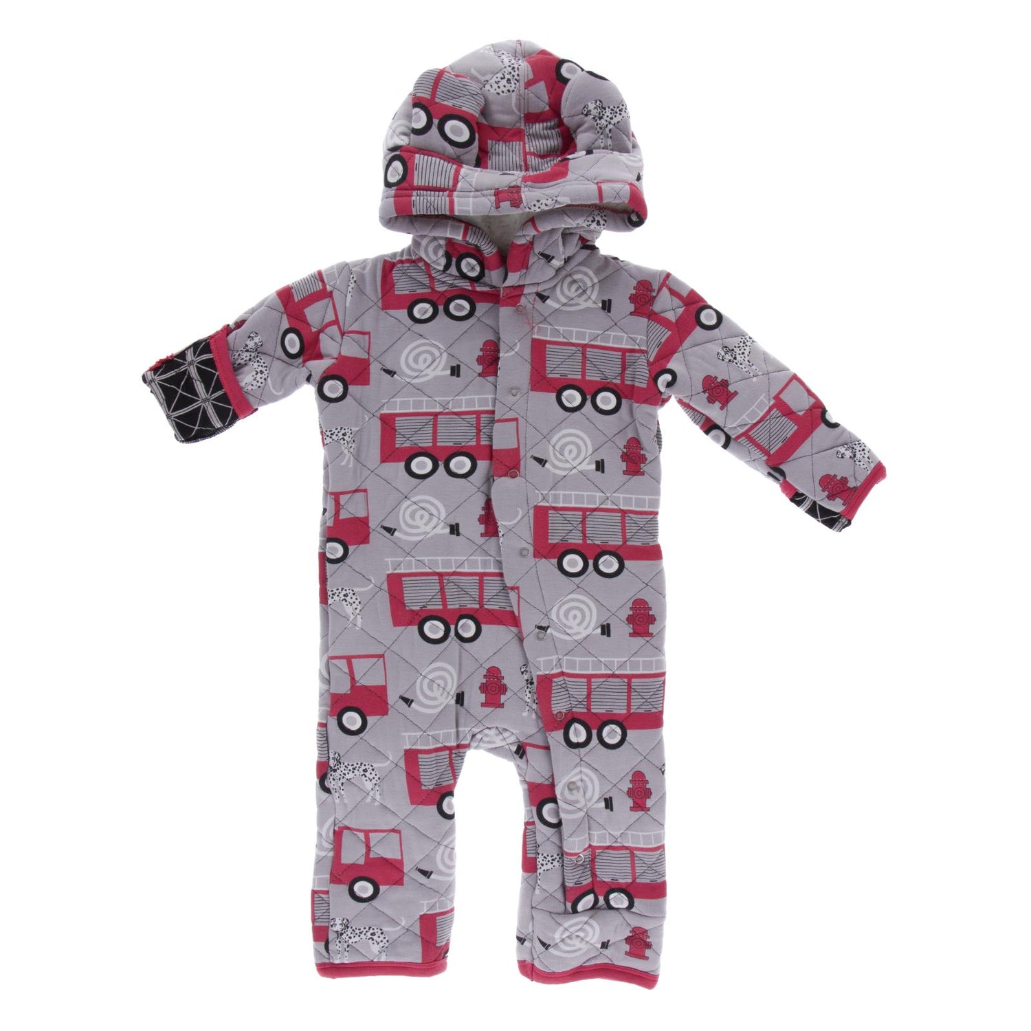 Quilted Hoodie Coverall with Sherpa-Lined Hood in Feather Firefighter/Midnight Infrastructure