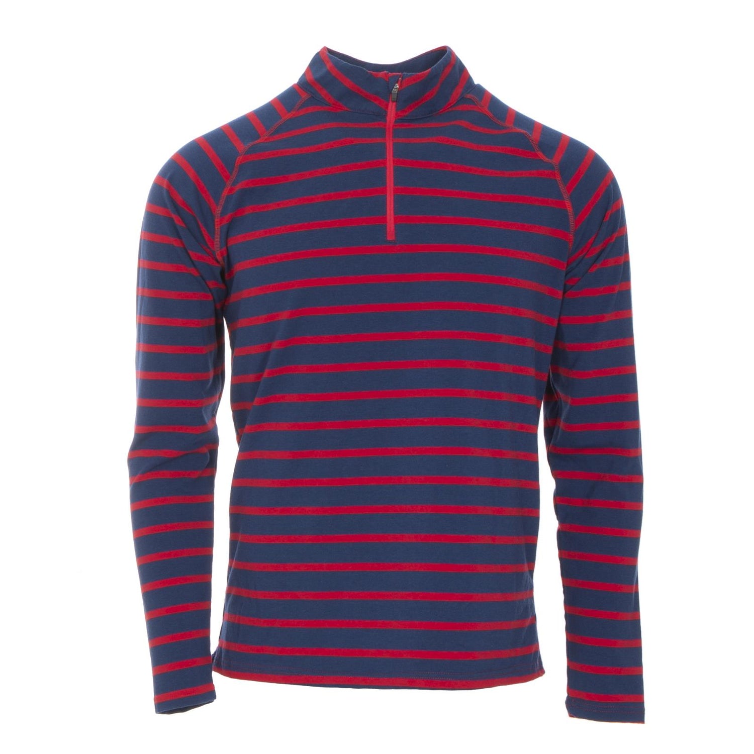 Print Men's Long Sleeve Luxe Sport Tee in Everyday Heroes Navy Stripe