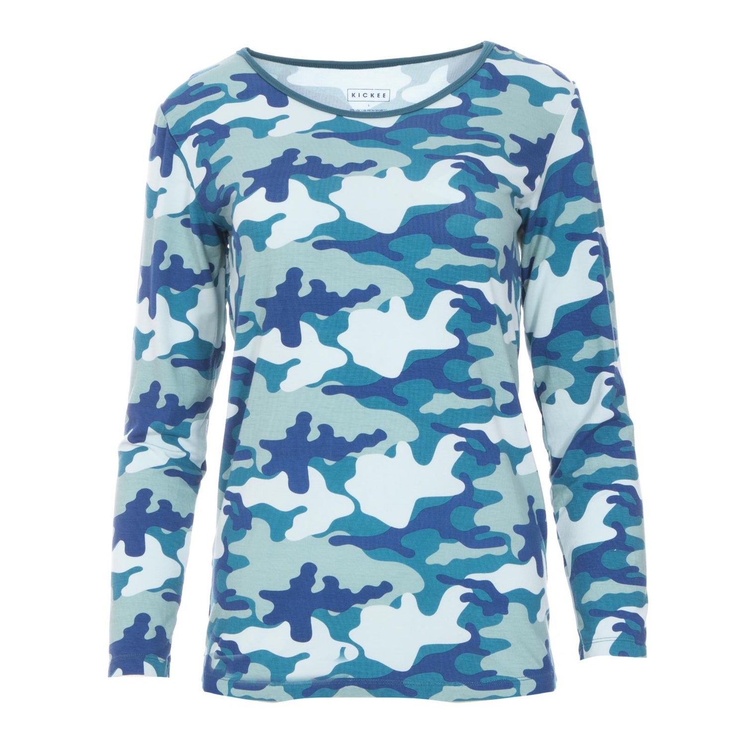 Print Relaxed Long Sleeve Tee in Oasis Military