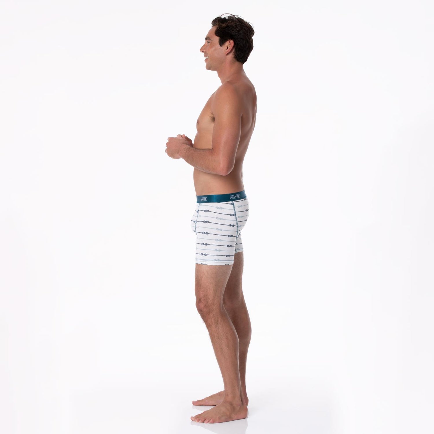 Men's Print Boxer Brief in Natural Boat Rope