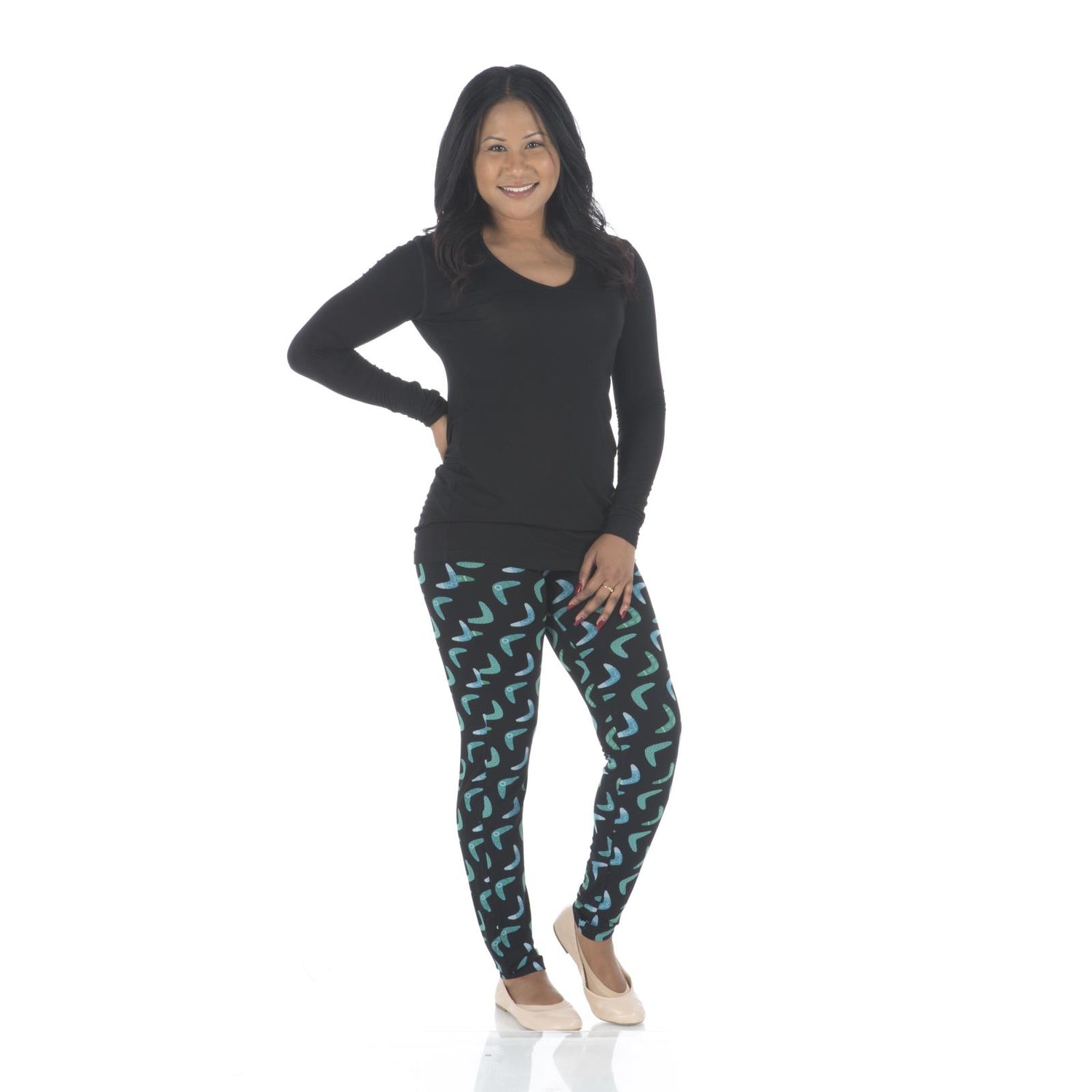 Print Women's Legging in Midnight Boomerang