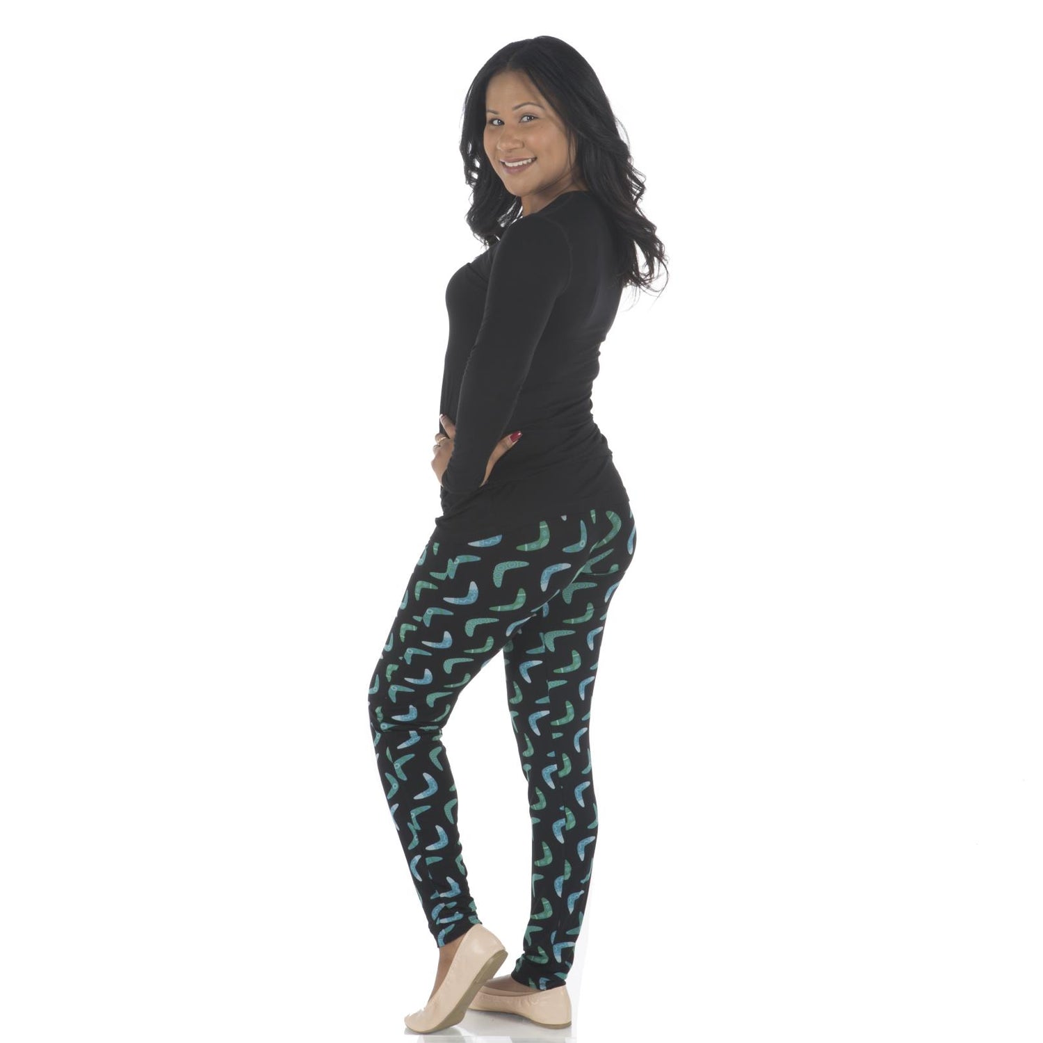 Print Women's Legging in Midnight Boomerang