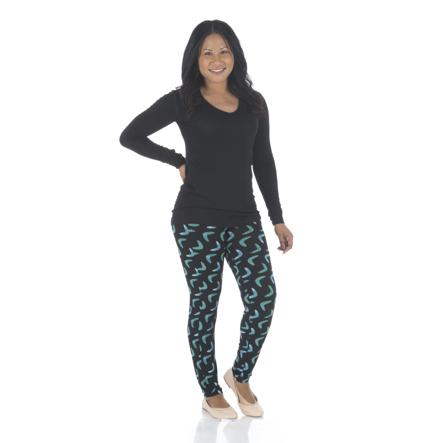 Print Women's Legging in Midnight Boomerang