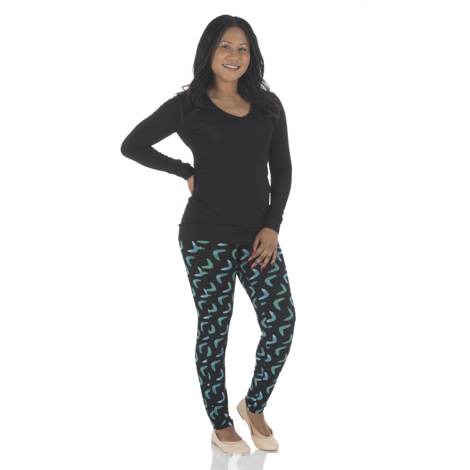 Print Women's Legging in Midnight Boomerang