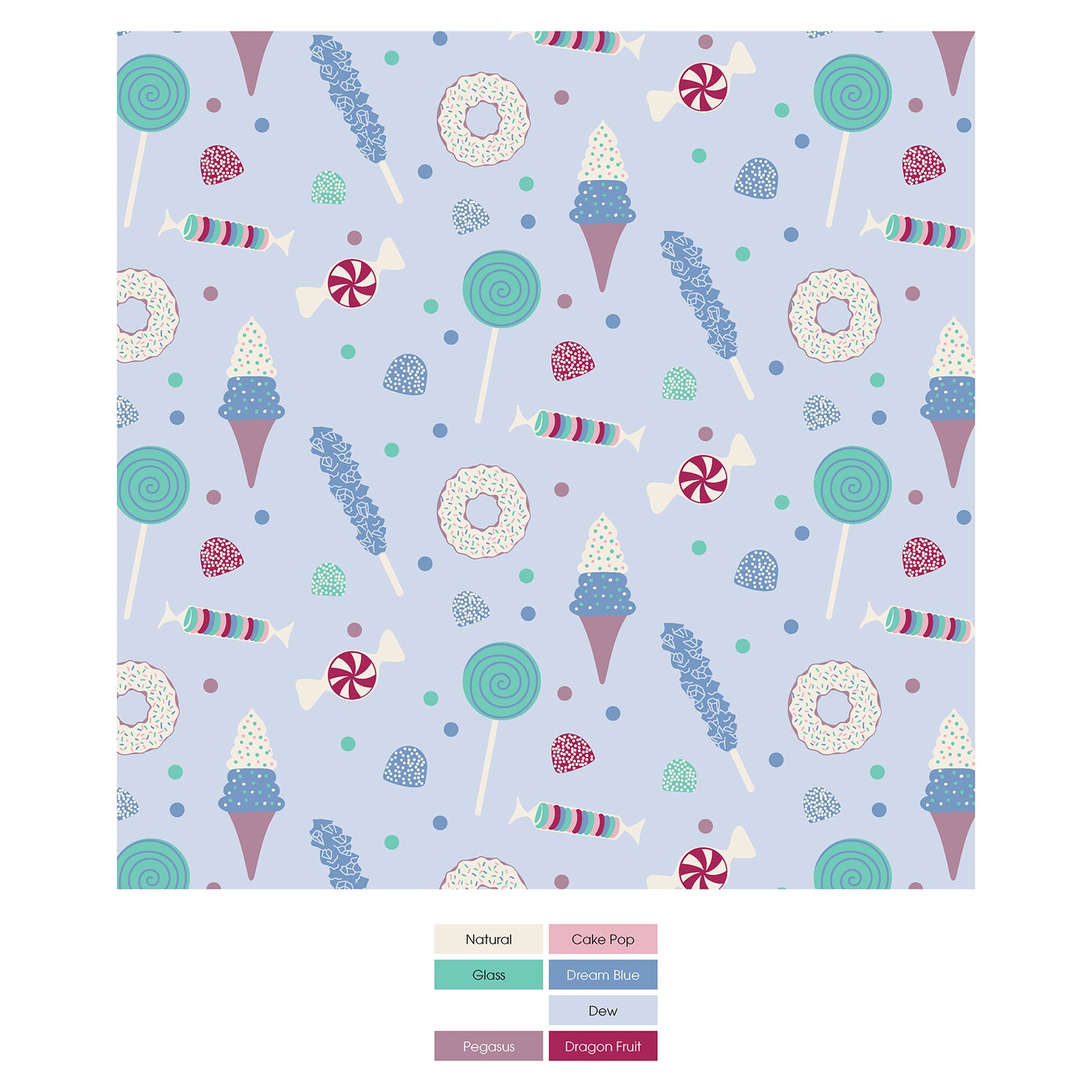 Print Fluffle Toddler Blanket with Embroidery in Dew Candy Dreams