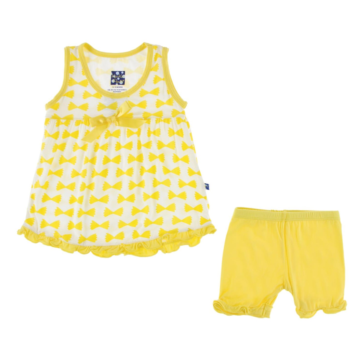 Print Swing Tank with Shorts Outfit Set in Natural Farfalle