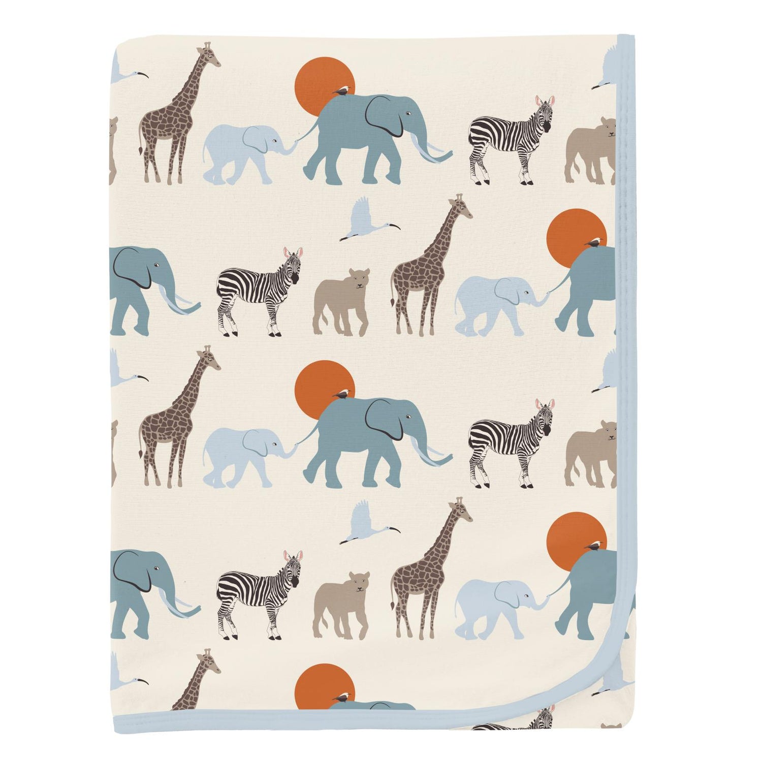 Print Swaddling Blanket in Natural Just So Animals