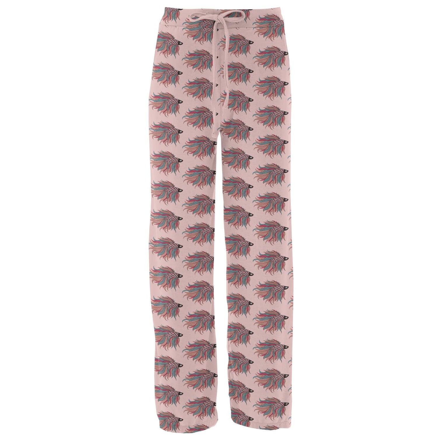 Women's Print Lounge Pants in Baby Rose Rainbow Fish