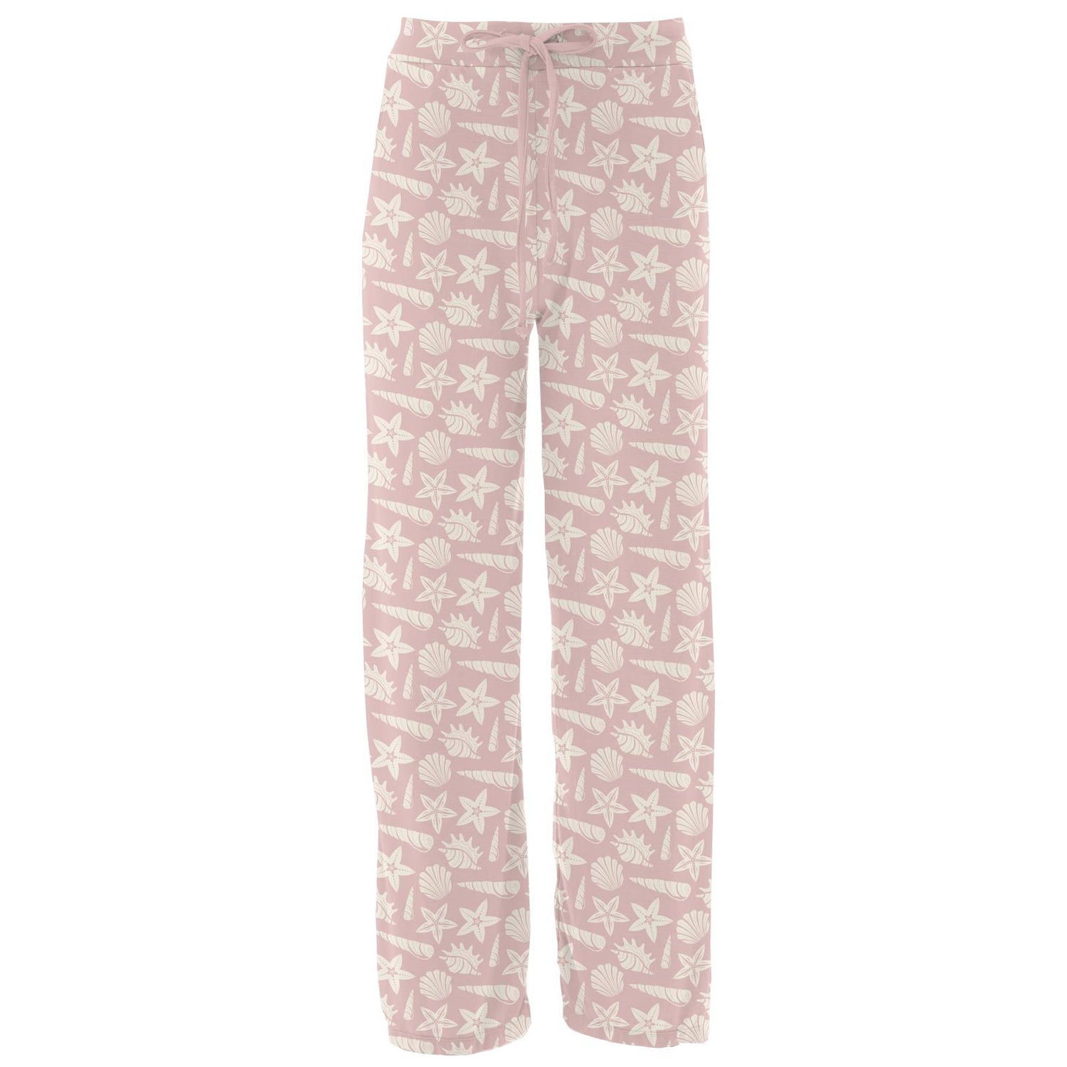 Women's Print Lounge Pants in Baby Rose Shells & Starfish