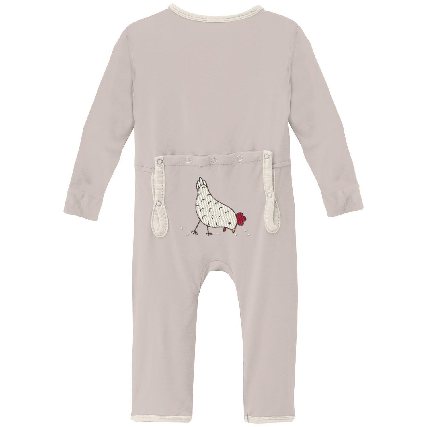 Applique Coverall with 2 Way Zipper in Latte Chicken (310426)