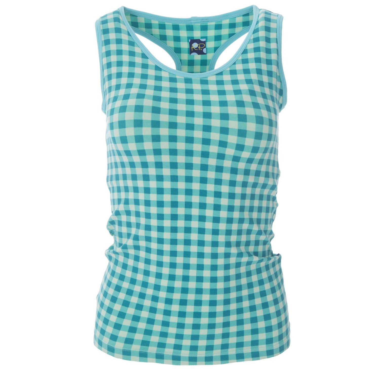 Print Women's Luxe Tank in Pistachio Gingham