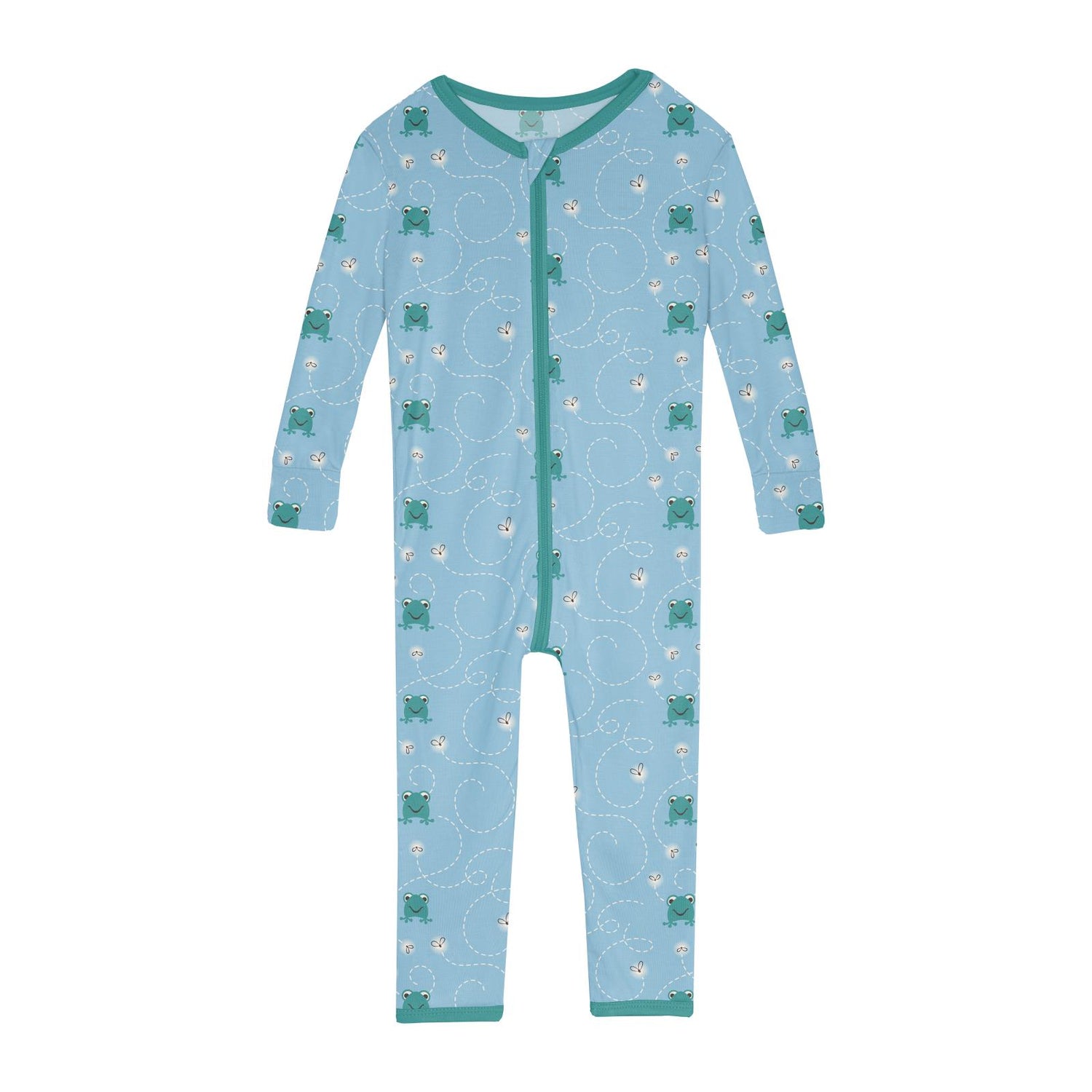 Print Convertible Sleeper with Zipper in Seaside Blue Frogs & Flies (360227)