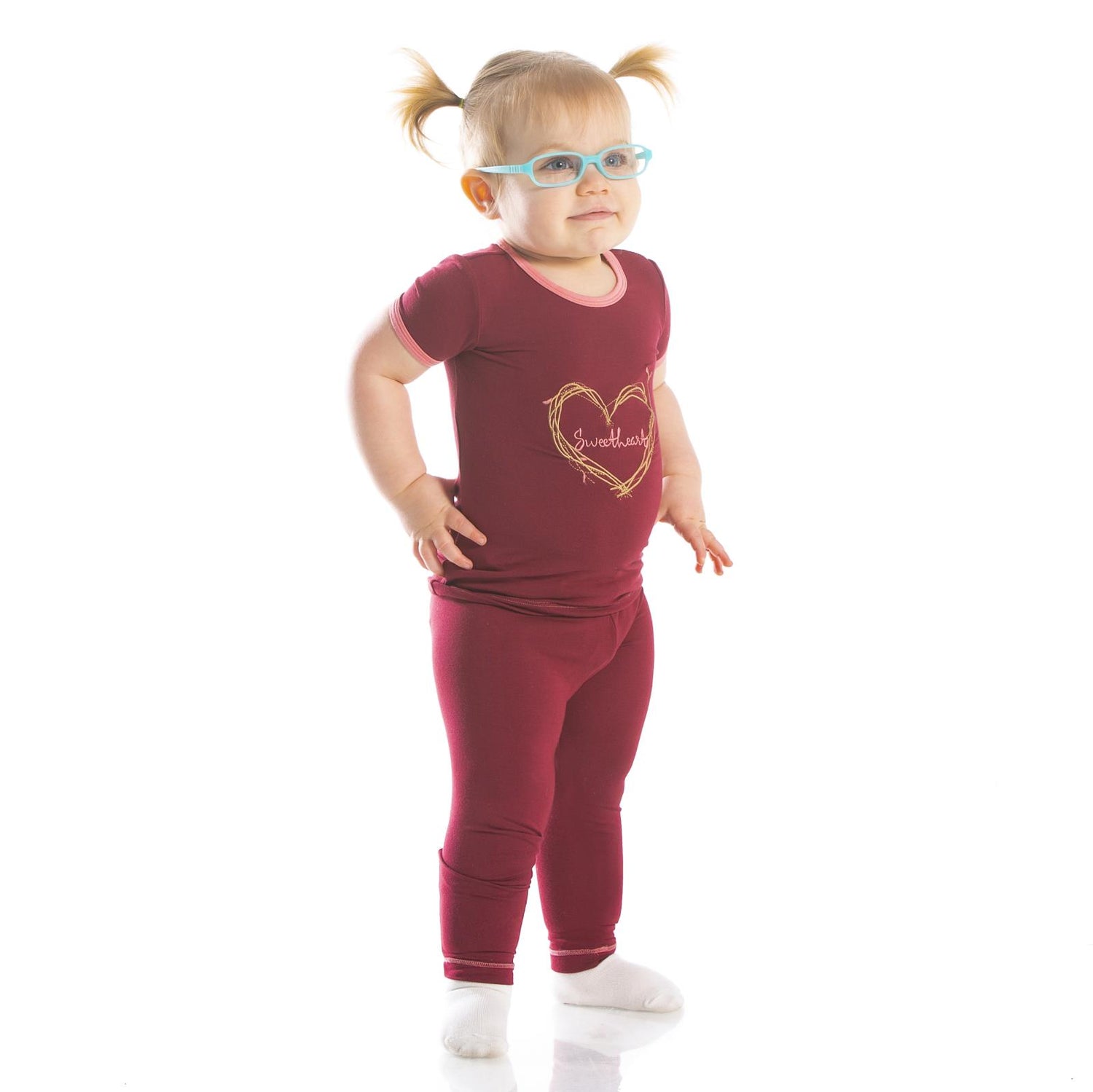 Holiday Long Sleeve Applique Pajama Set in Scarlet Sweetheart Branch (353776)