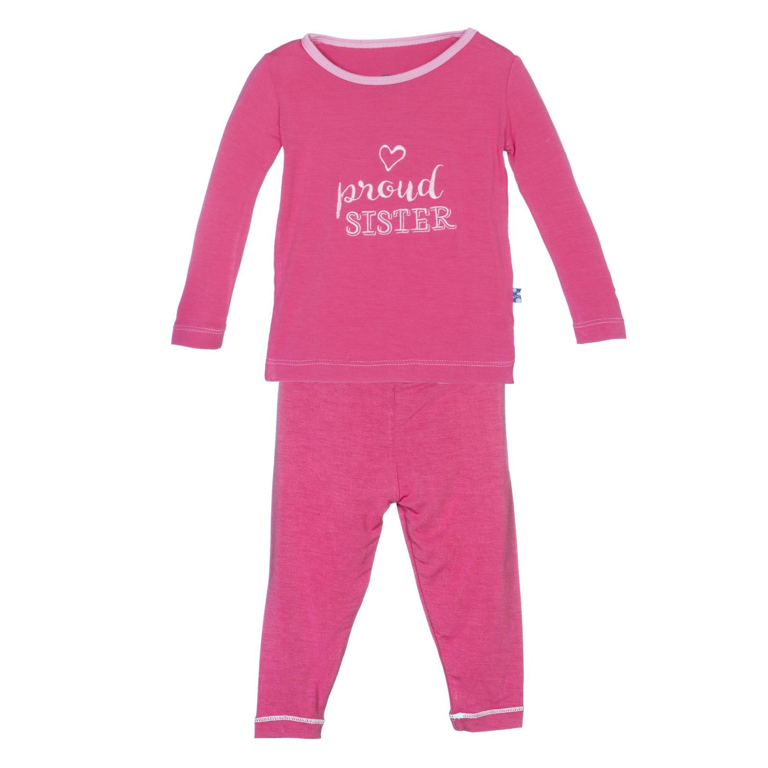 Holiday Long Sleeve Applique Pajama Set in Winter Rose Proud Sister (353780)