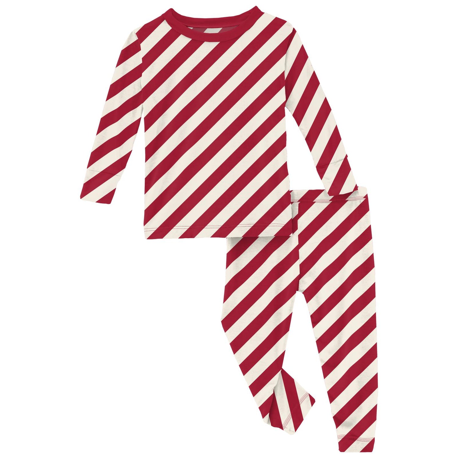 Print Long Sleeve Pajama Set in Candy Cane Twist (353790)