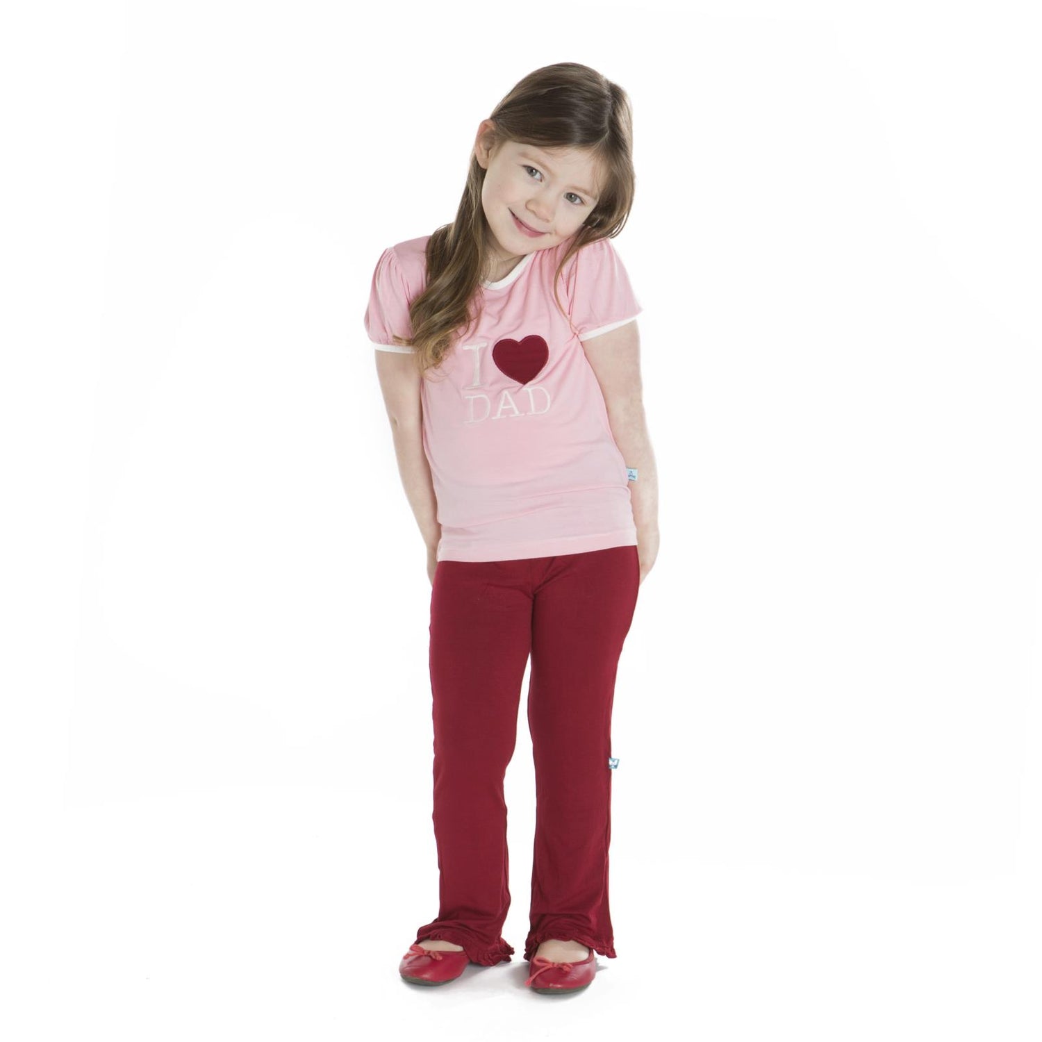 Holiday Short Sleeve Applique Puff Tee in Lotus I Love Dad (353801)