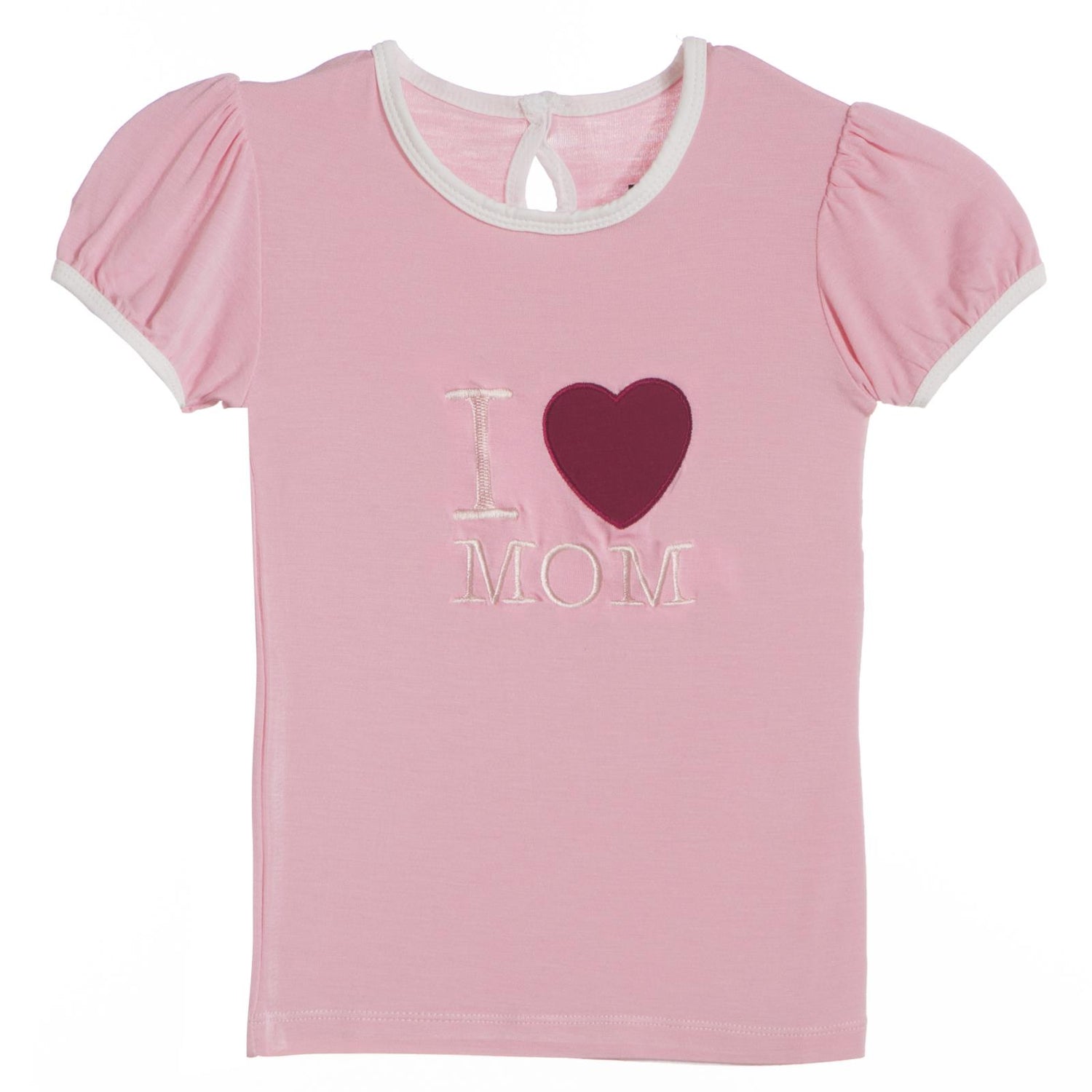 Holiday Short Sleeve Applique Puff Tee in Lotus I Love Mom (353804)