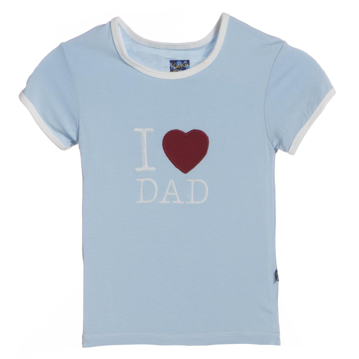 Holiday Short Sleeve Applique Tee in Pond I Love Dad (353811)