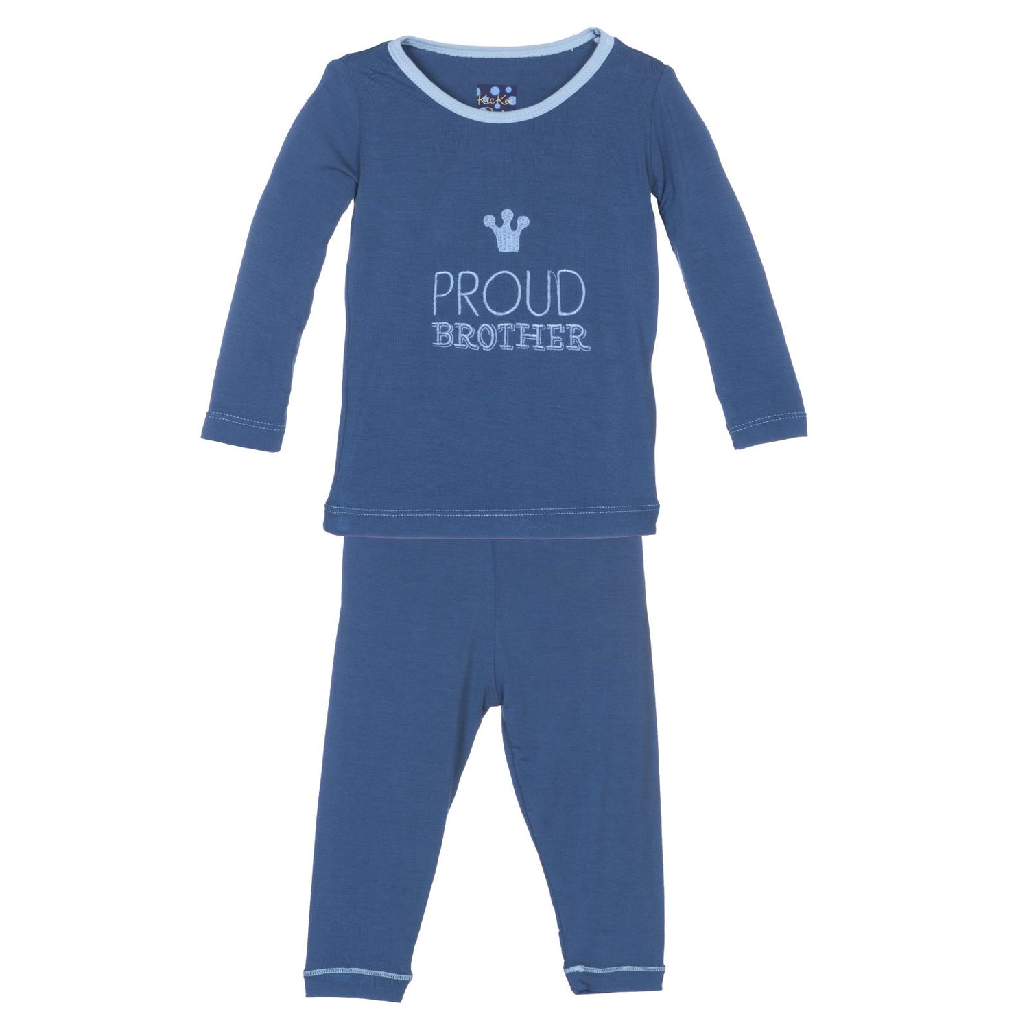 Holiday Long Sleeve Applique Pajama Set in Twilight Proud Brother (353863)