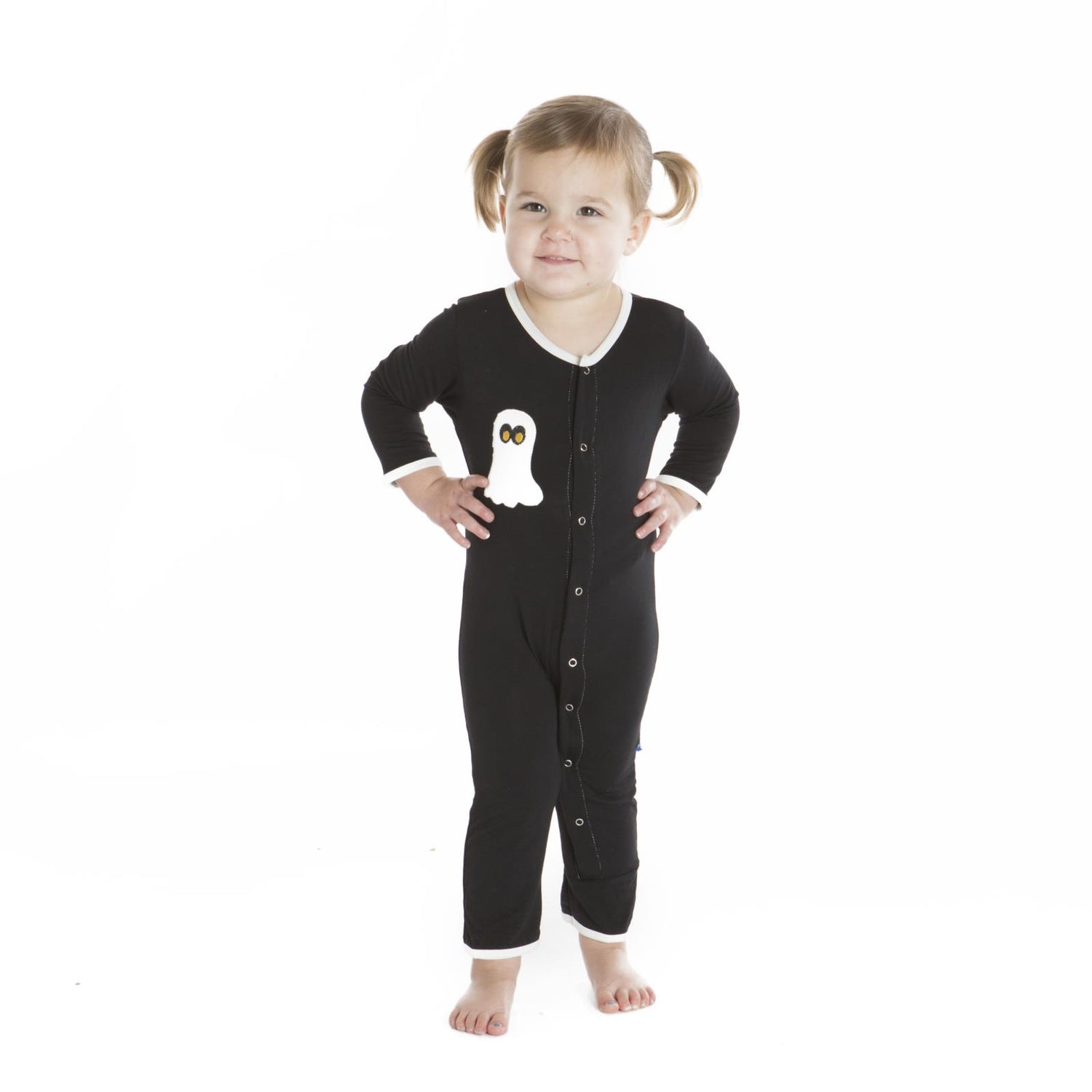 Holiday Applique Coverall in Midnight Boo