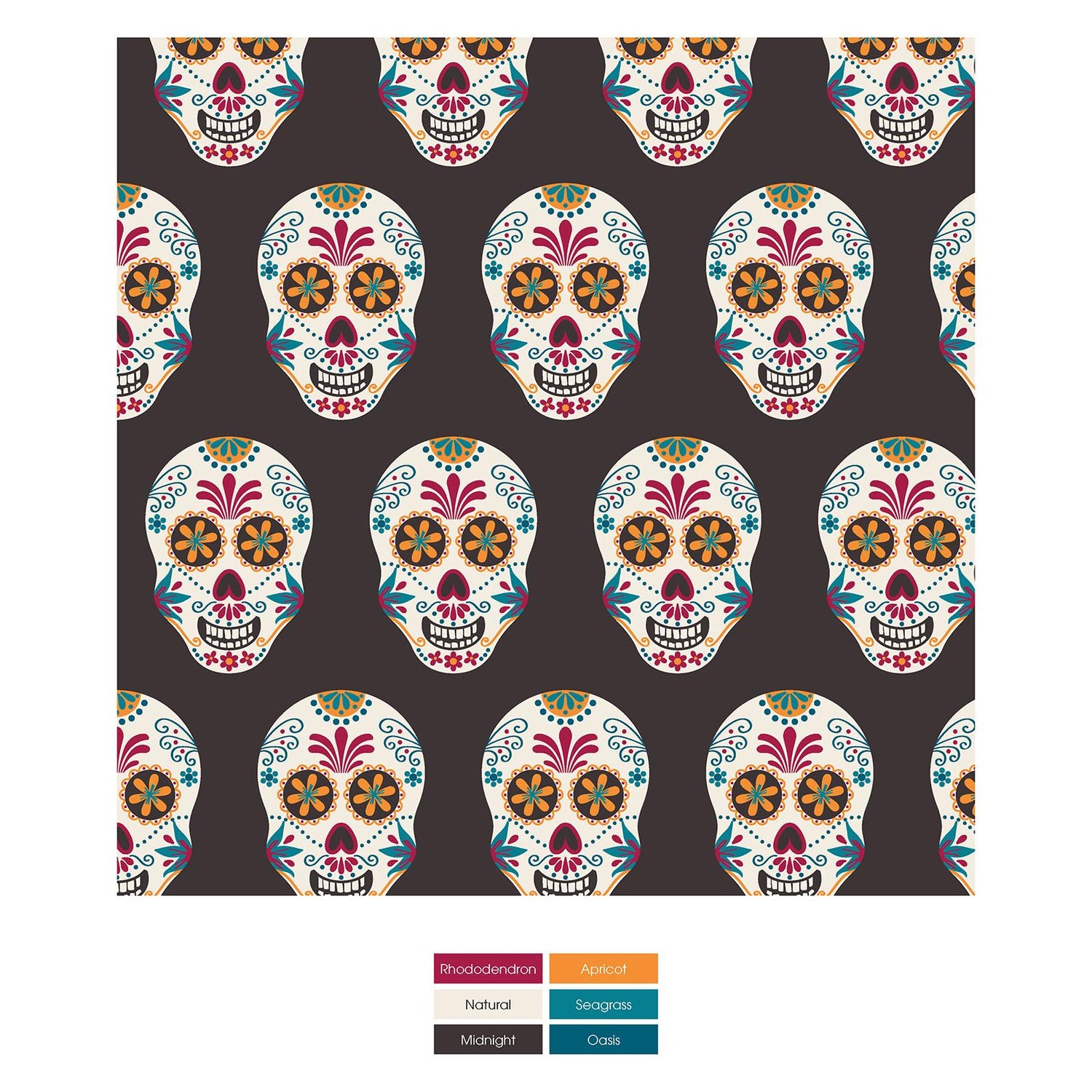 Print Footie with 2 Way Zipper in Midnight Dia De Los Muertos